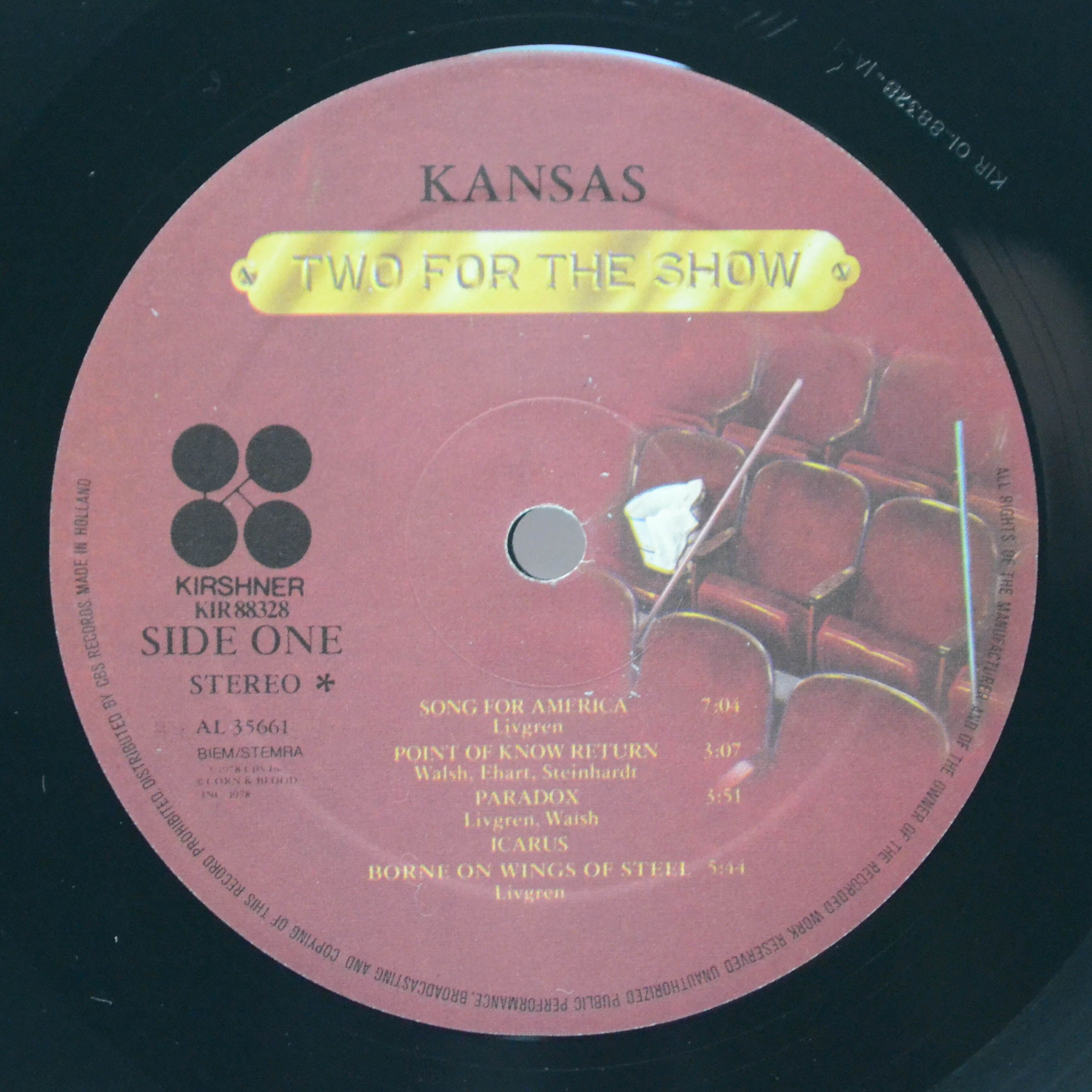 Kansas — Two For The Show (2LP), 1978
