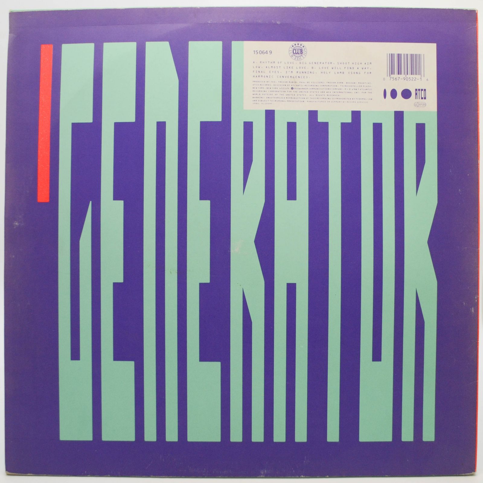 Yes — Big Generator, 1987