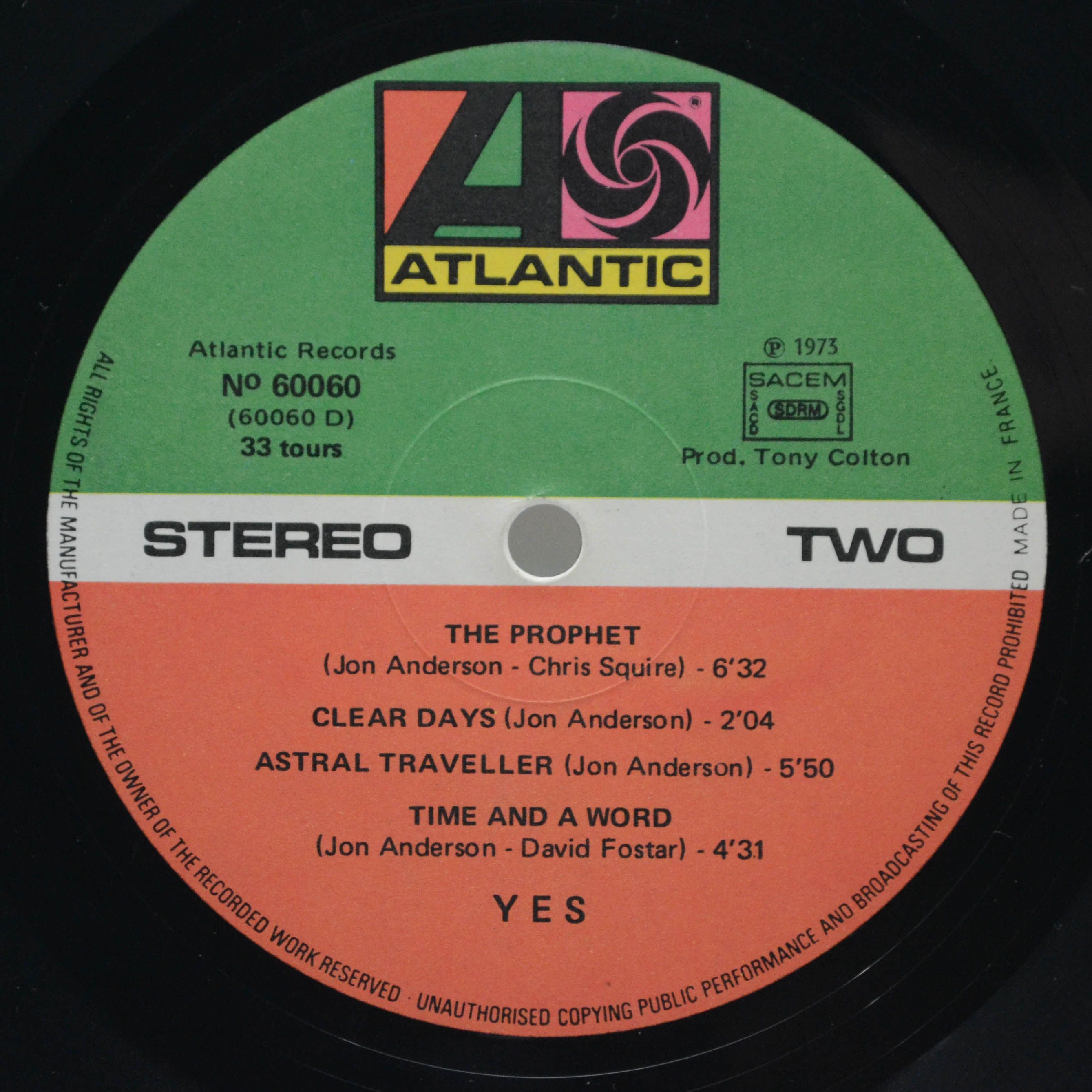 Yes — 2 Originals Of Yes (2LP), 1973