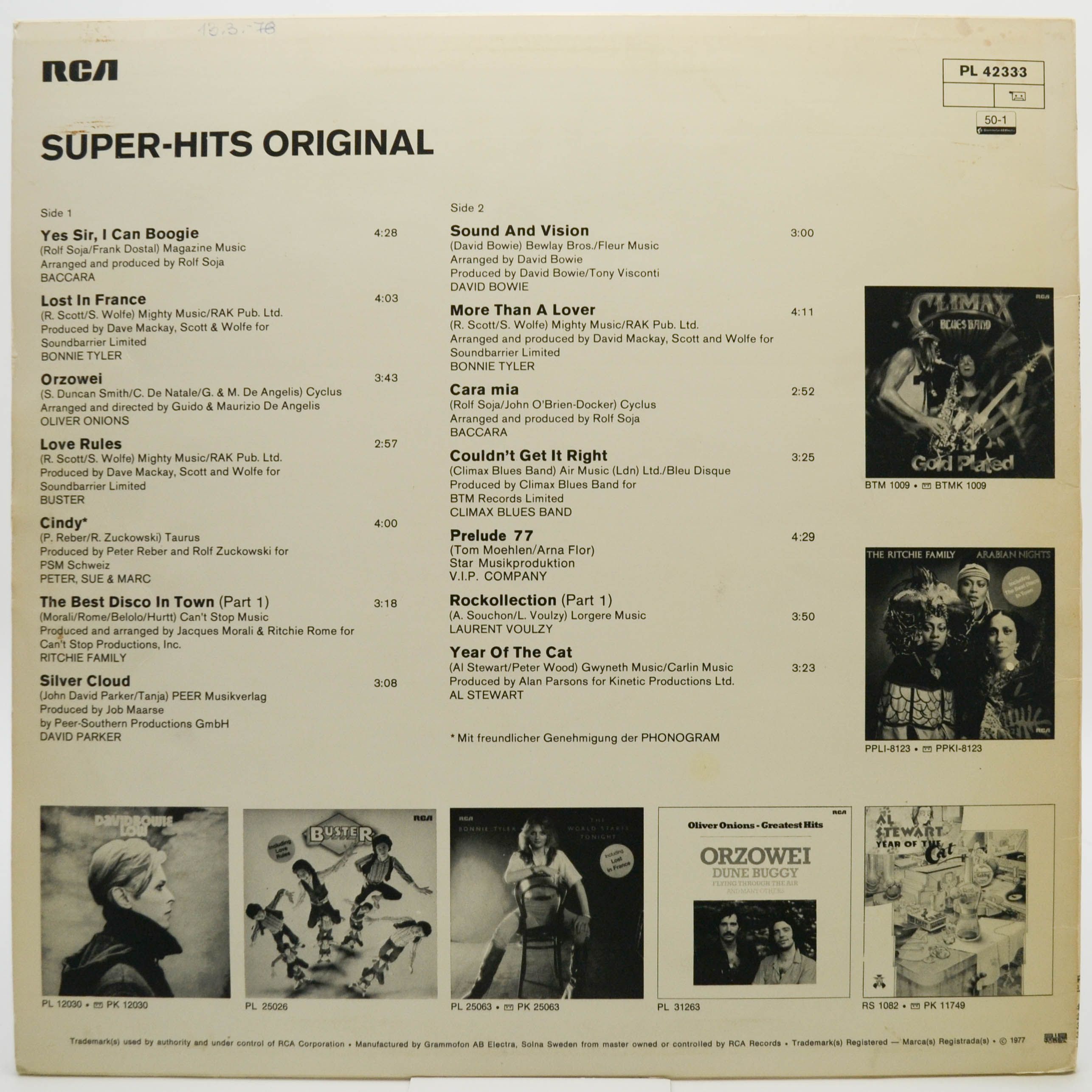 Various — Super Hits Original, 1977