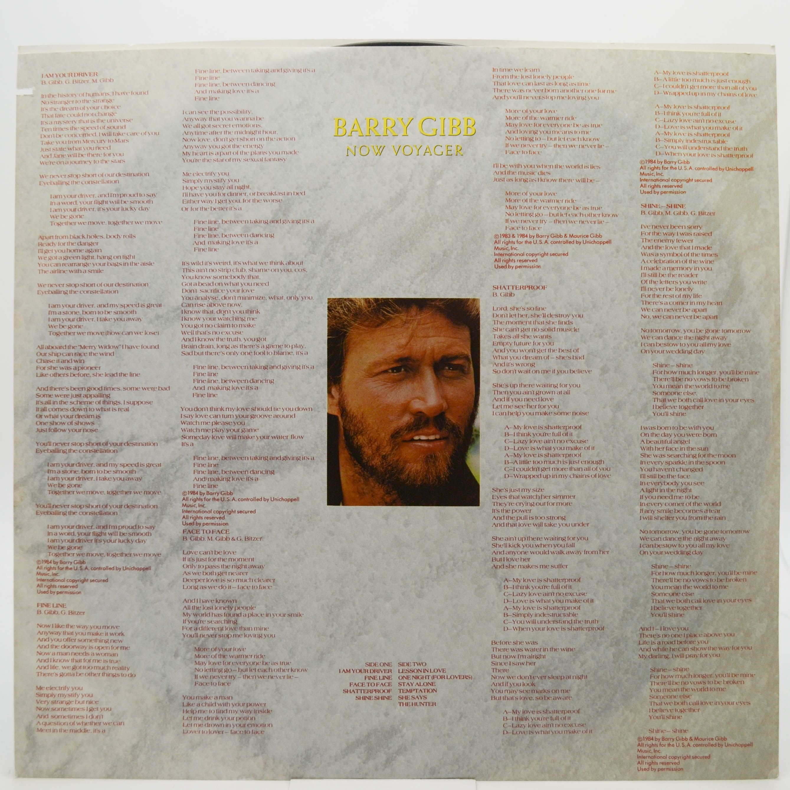 Barry Gibb — Now Voyager (USA), 1984