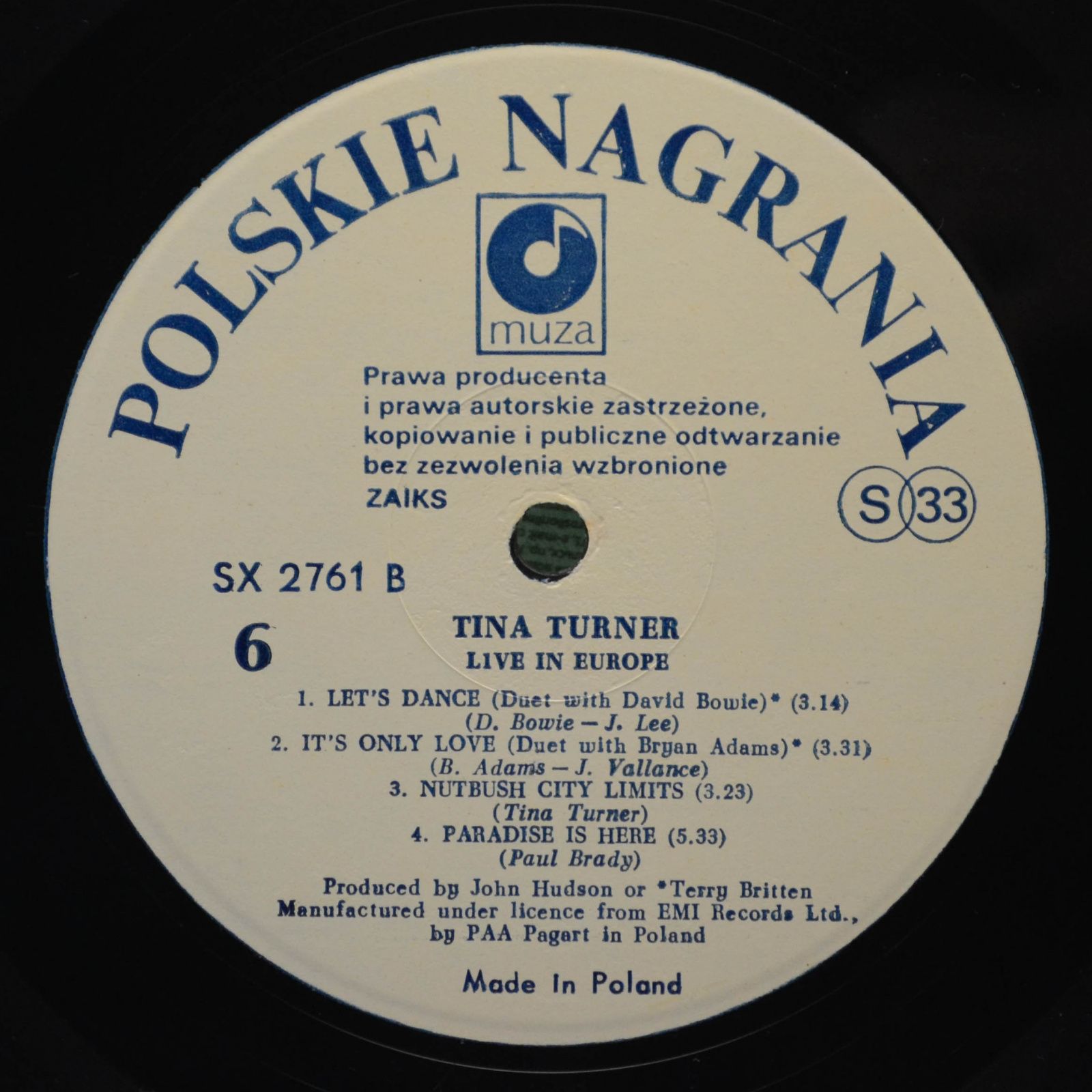 Tina Turner — Tina Live In Europe (3LP), 1989