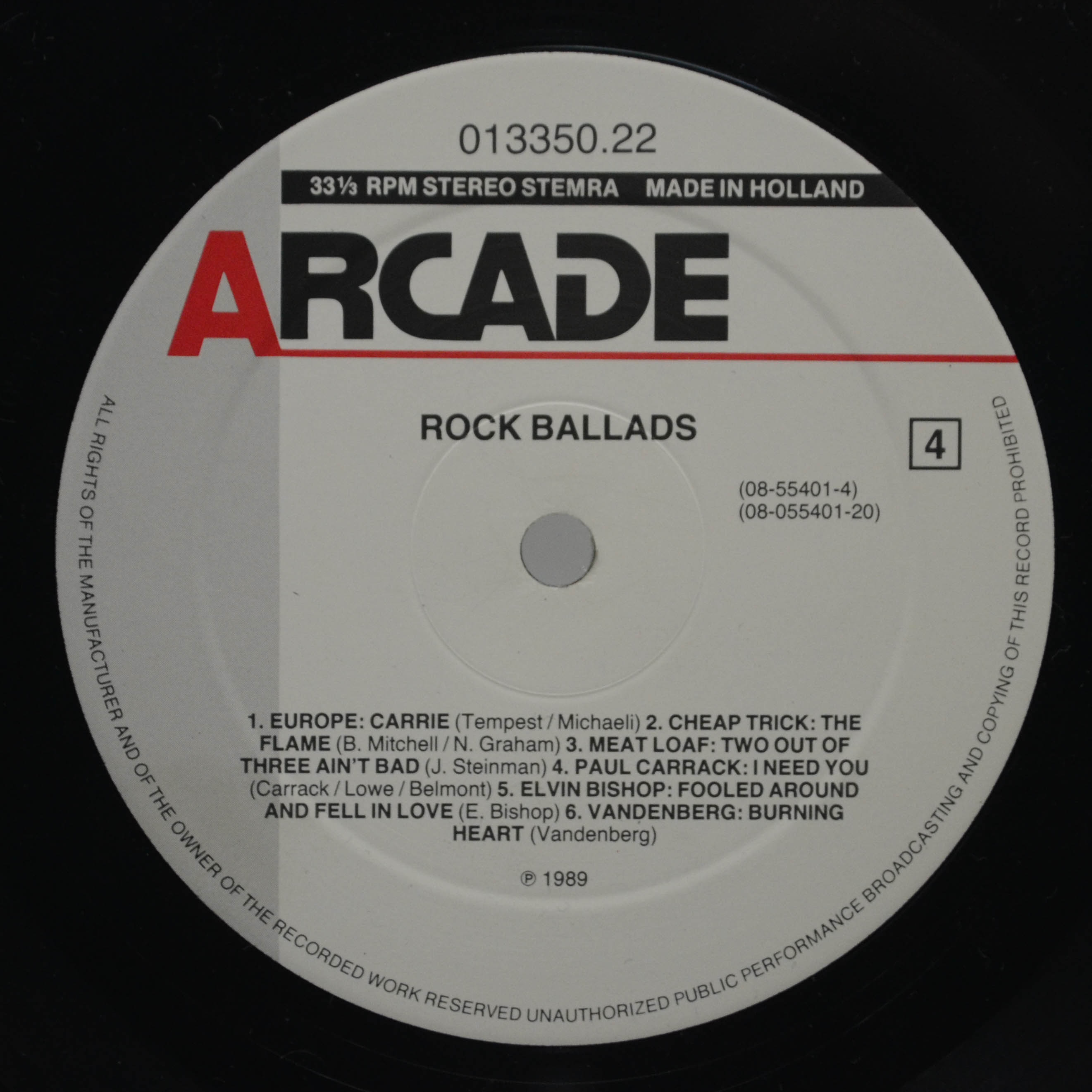 Various — Rock Ballads (2LP), 1989