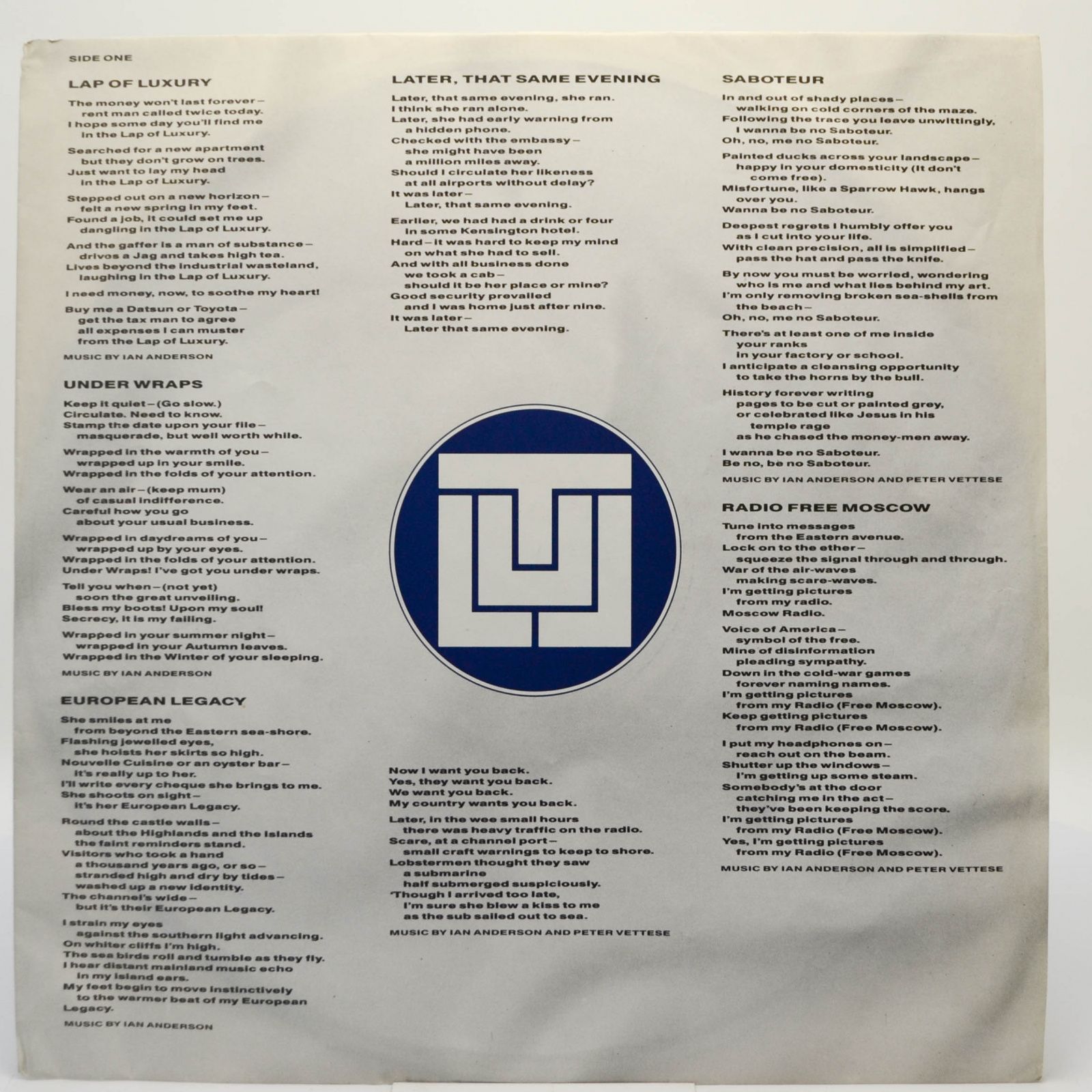 Jethro Tull — Under Wraps, 1984