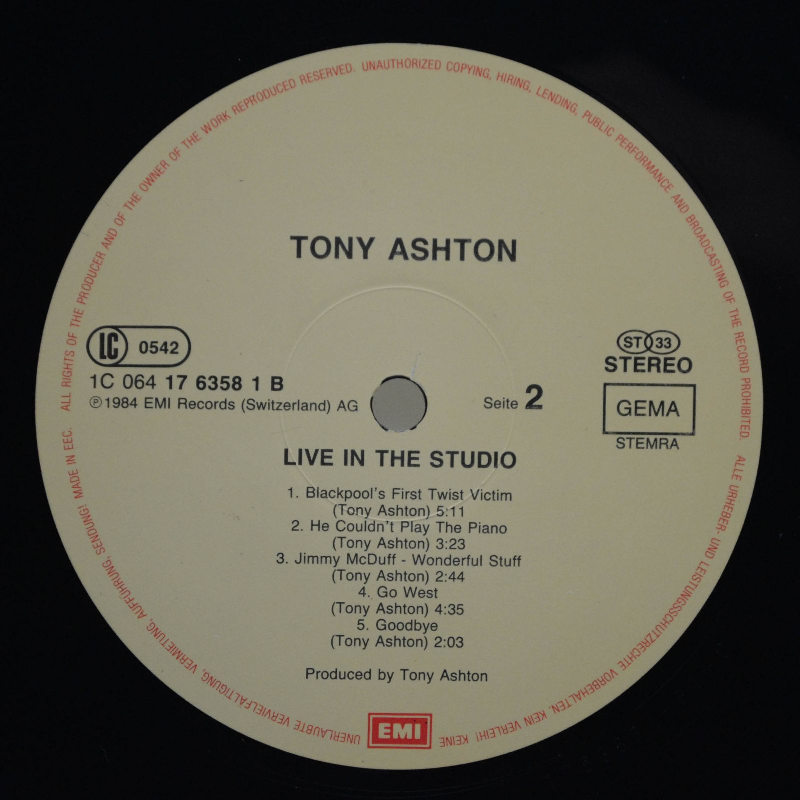 Tony Ashton — Live In The Studio, 1984