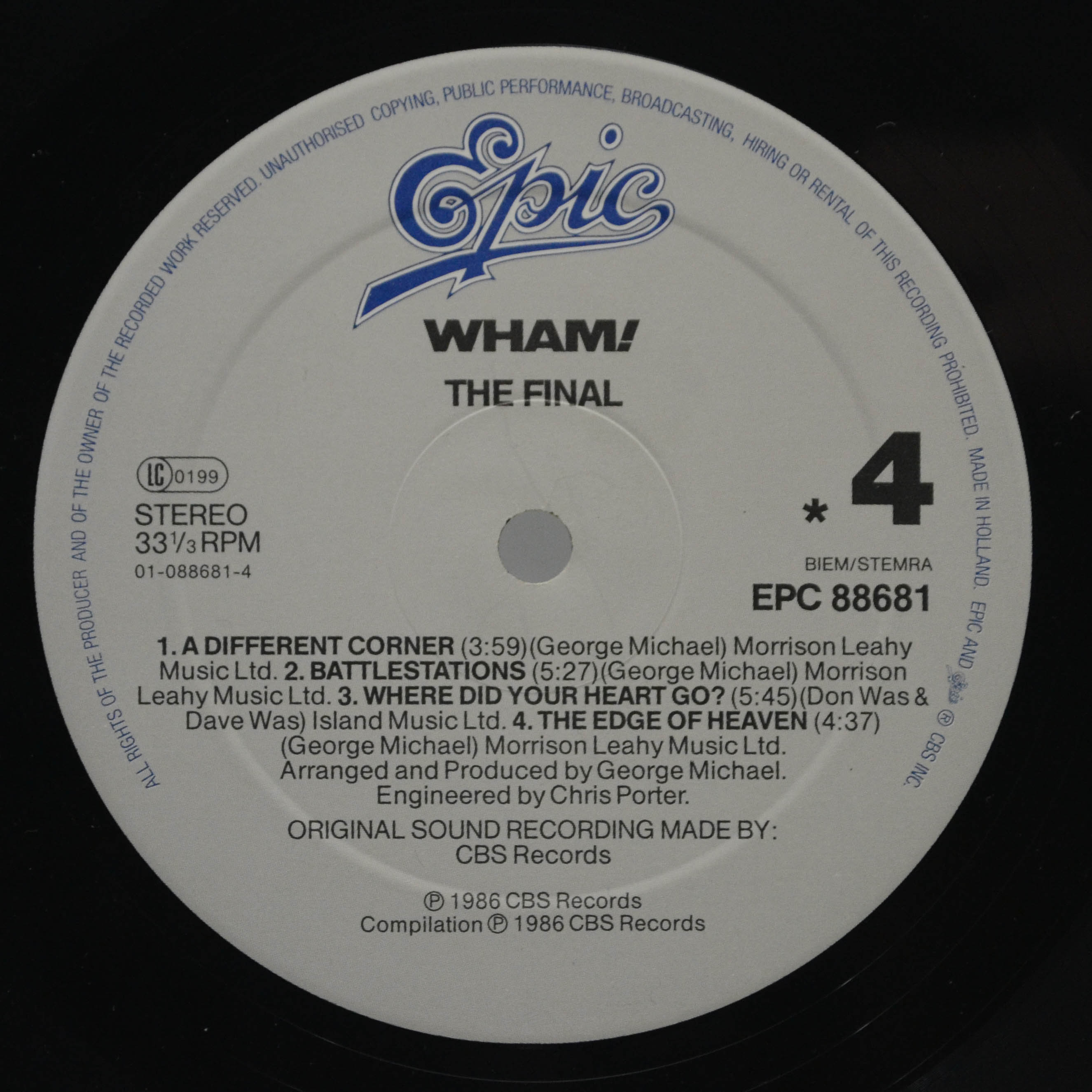Wham! — The Final (2LP), 1986
