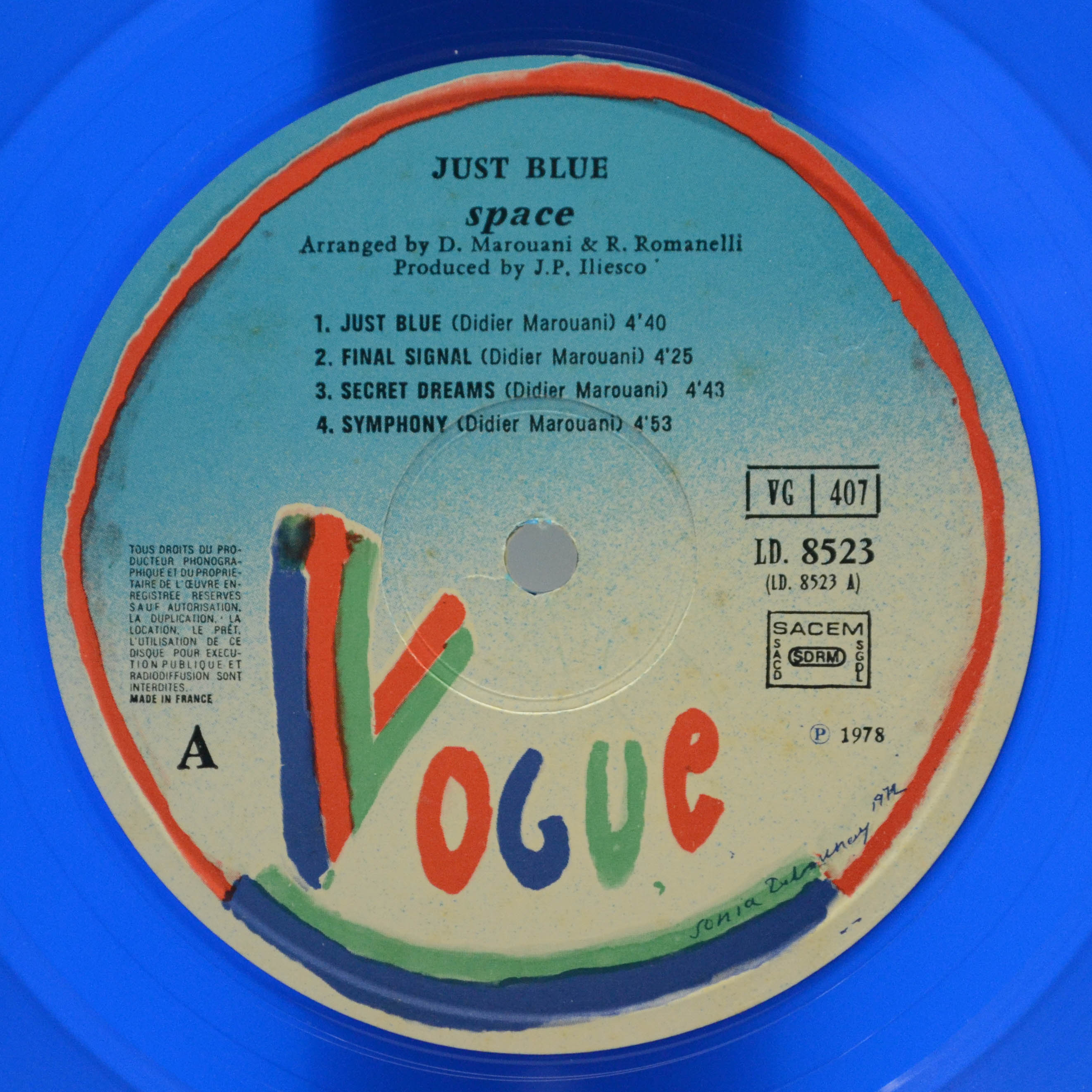 Space — Just Blue (1-st, France), 1978
