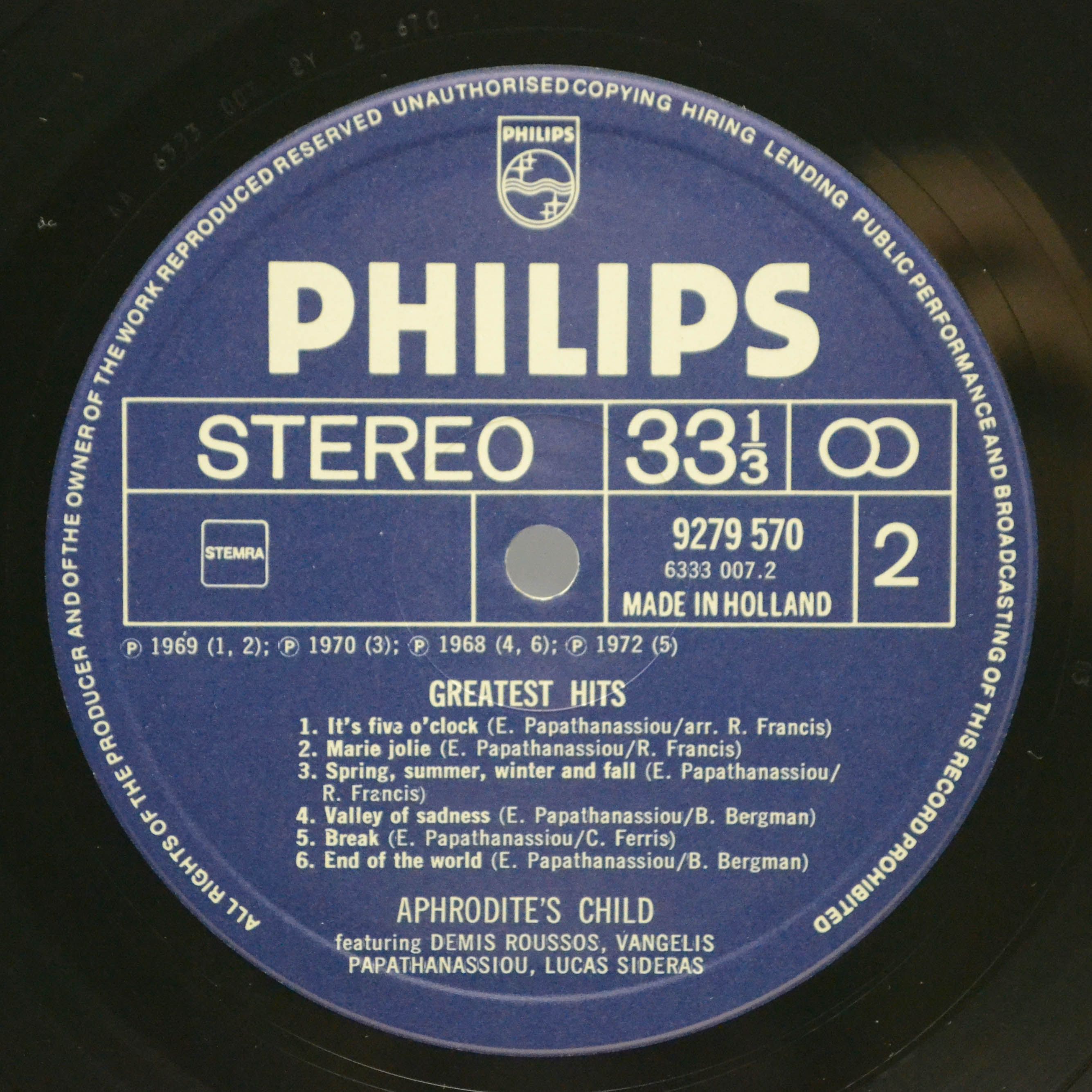 Aphrodite's Child — Greatest Hits, 1979