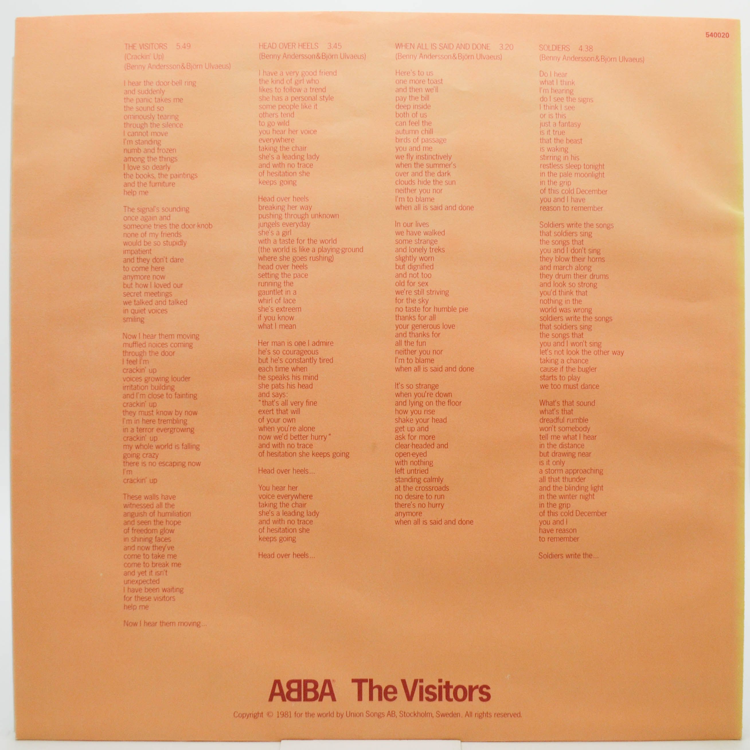 ABBA — The Visitors, 1981