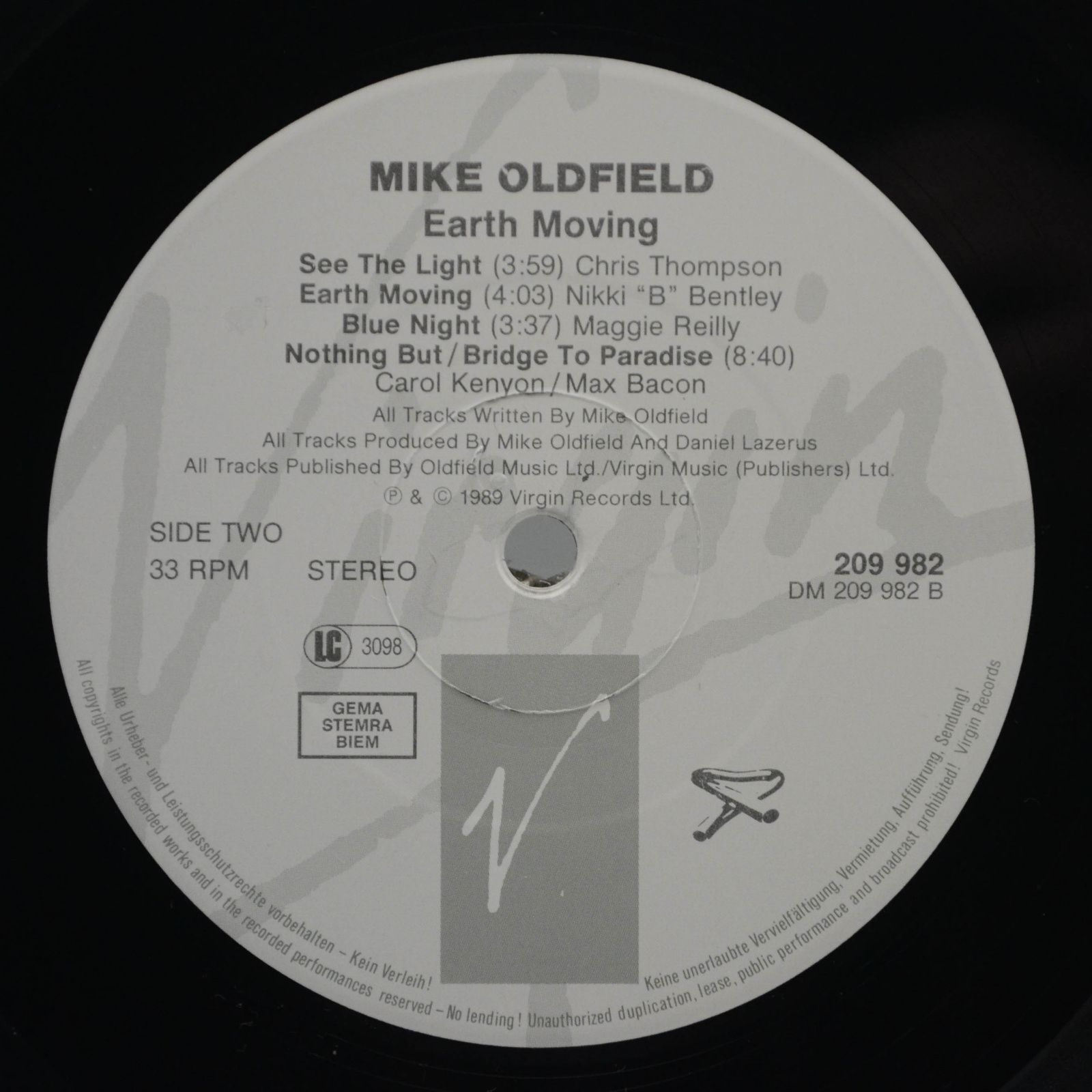 Mike Oldfield — Earth Moving, 1989