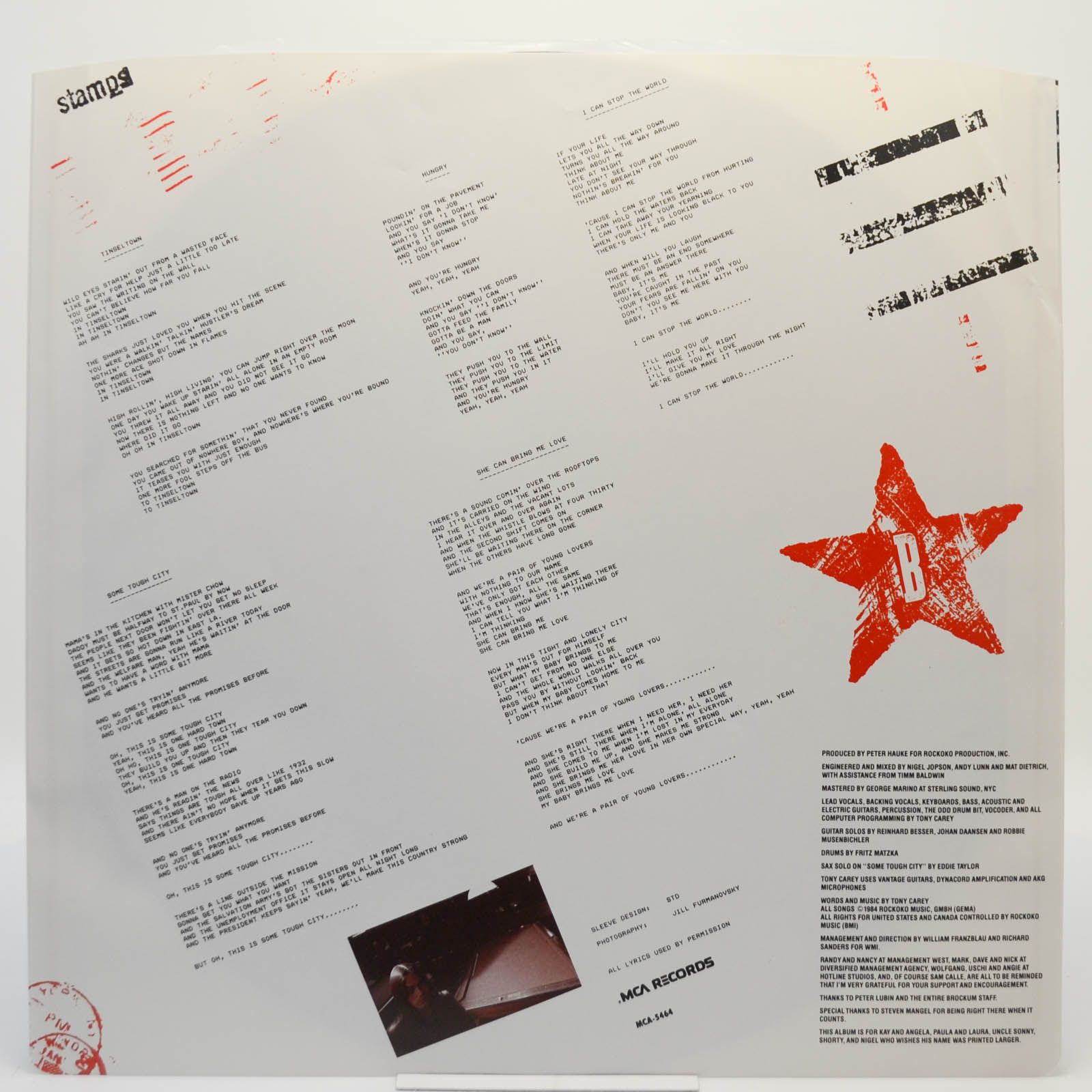 Tony Carey — Some Tough City (USA), 1984