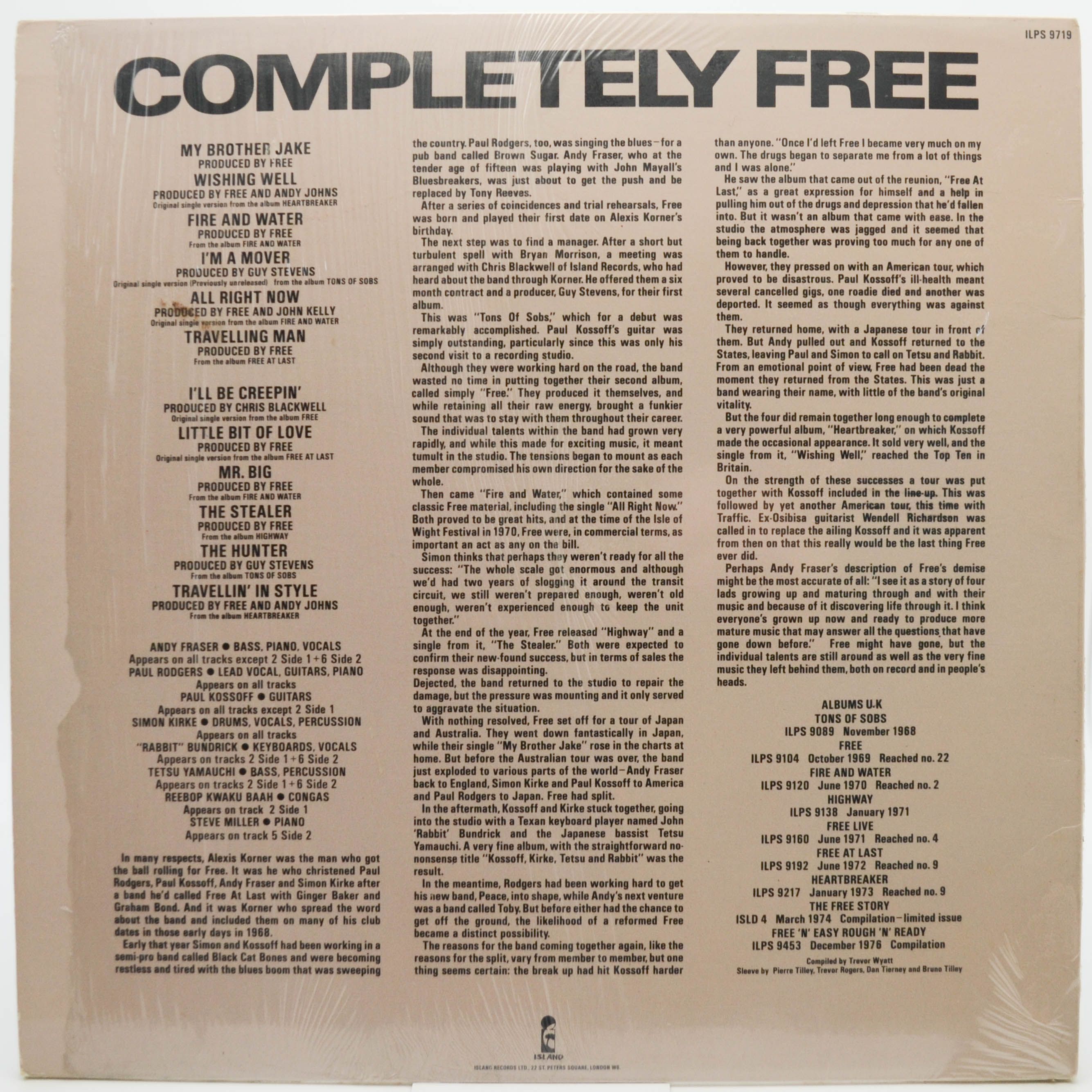 Free — Completely Free (1-st UK), 1982