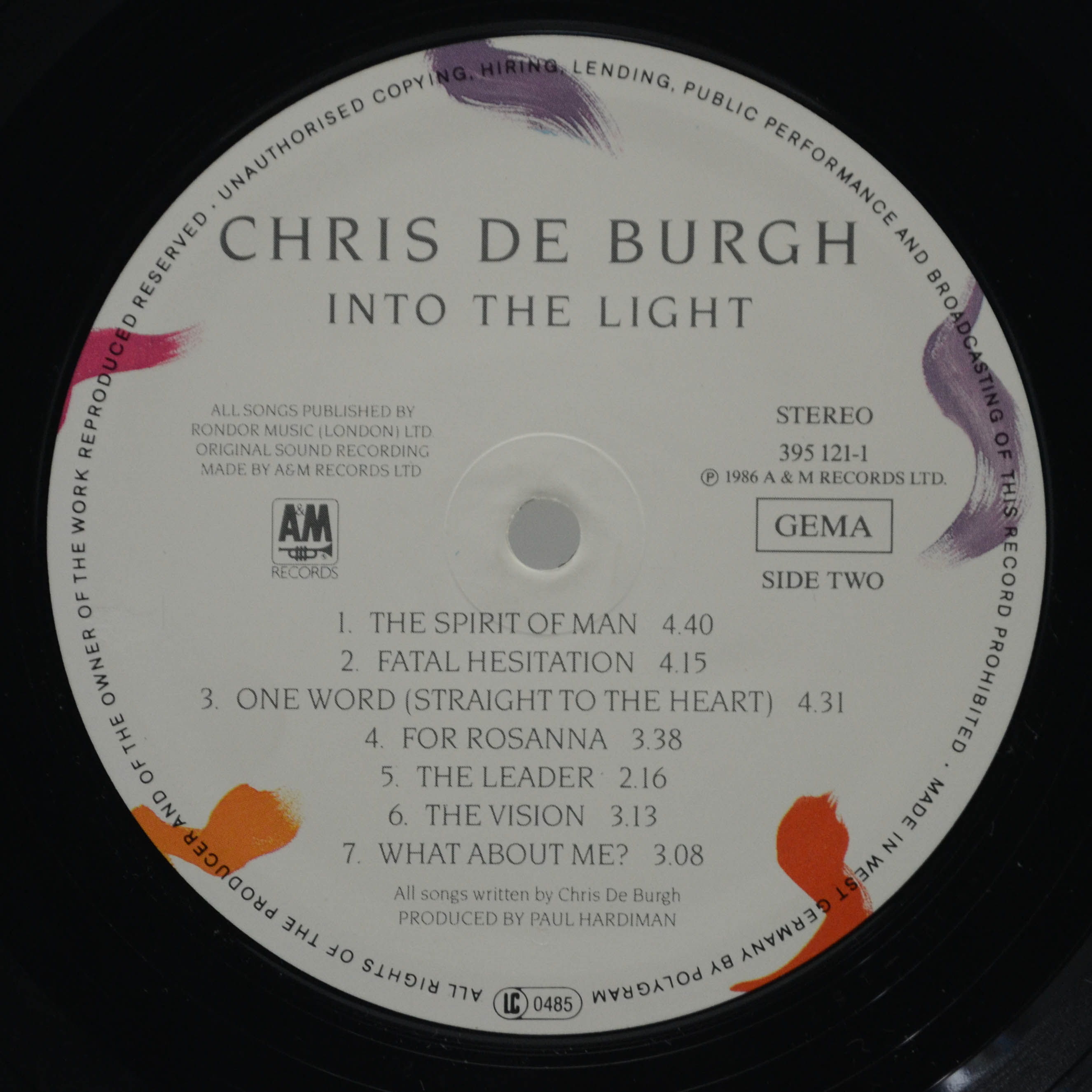 Chris de Burgh — Into The Light, 1986