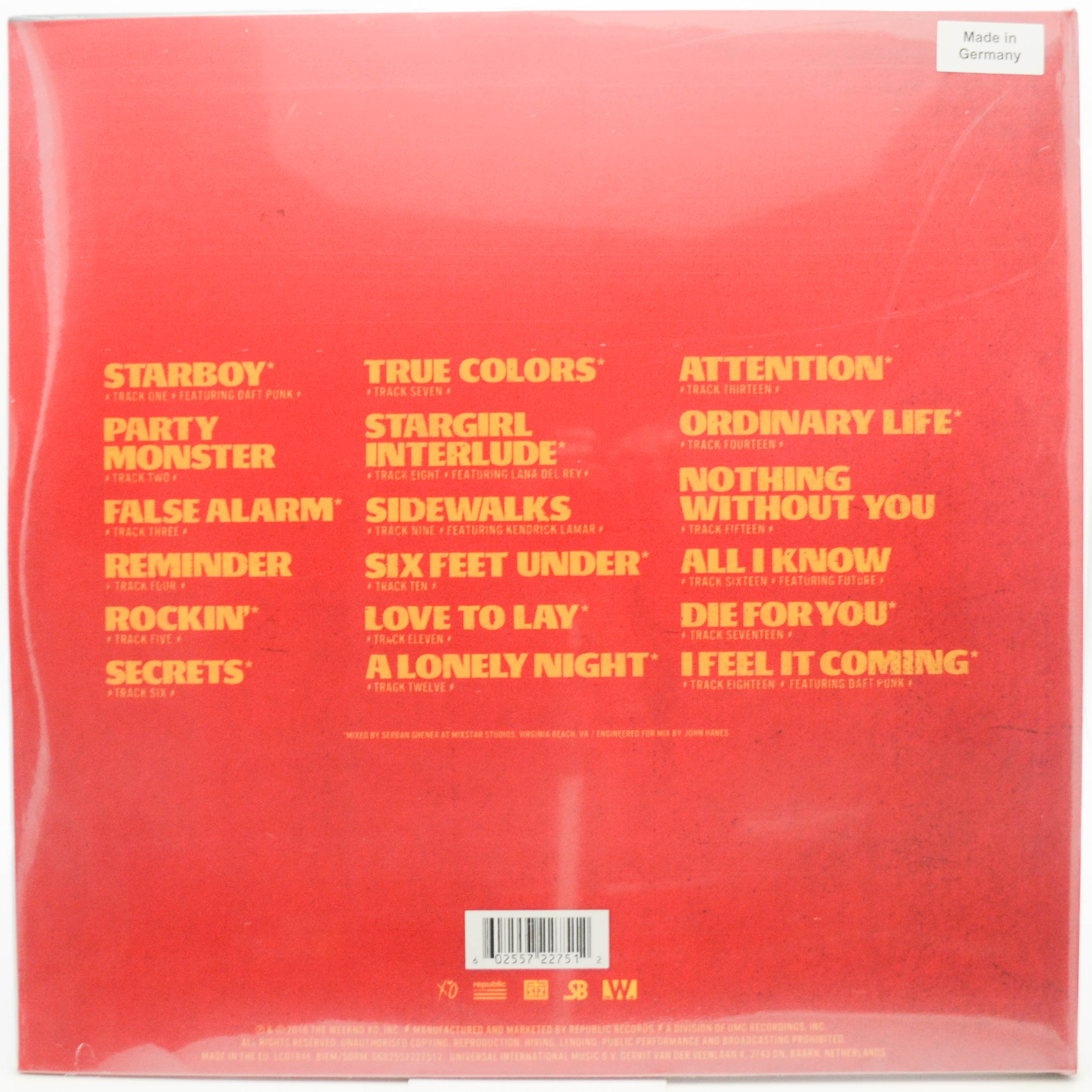 Weeknd — Starboy (2LP), 2016