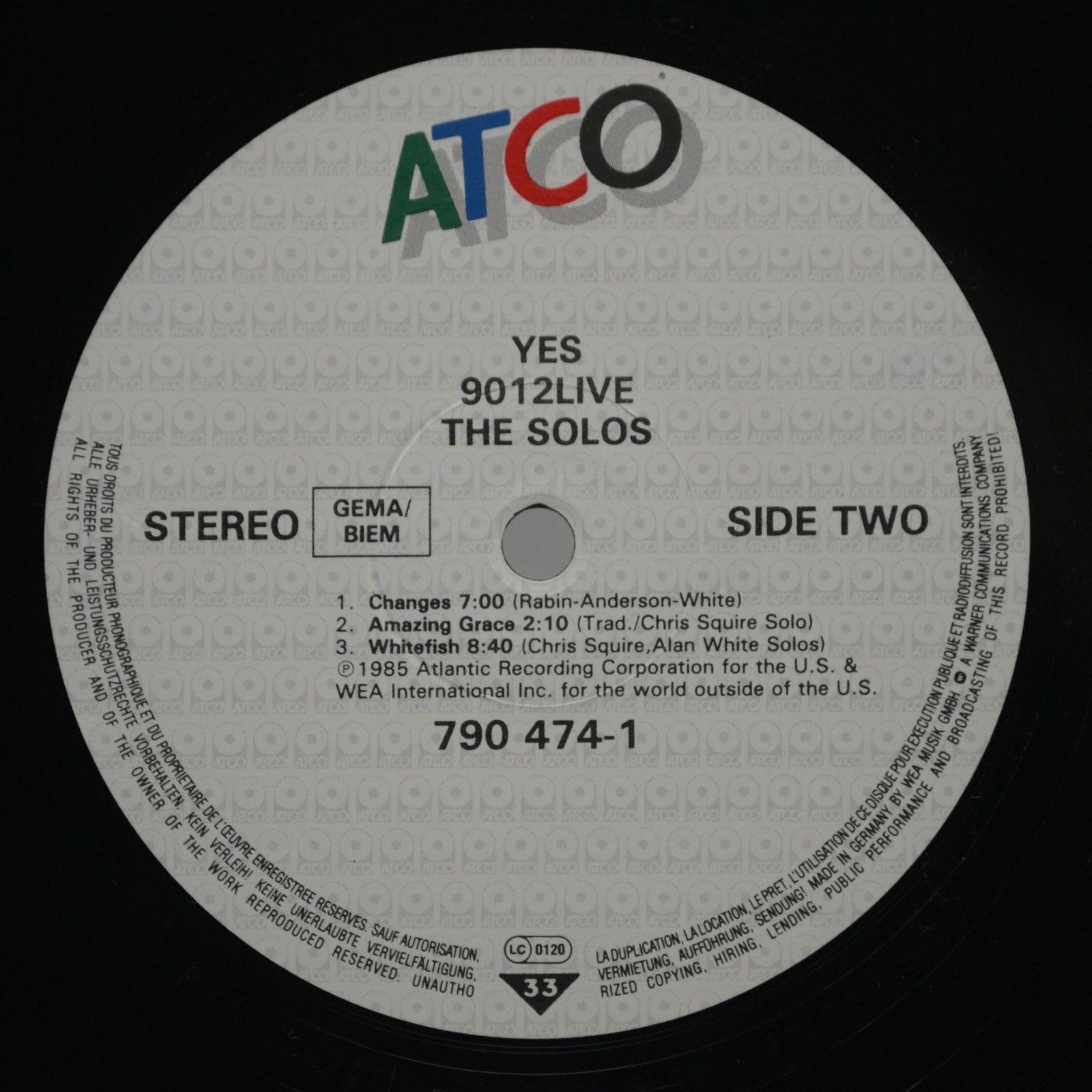 Yes — 9012Live • The Solos, 1985