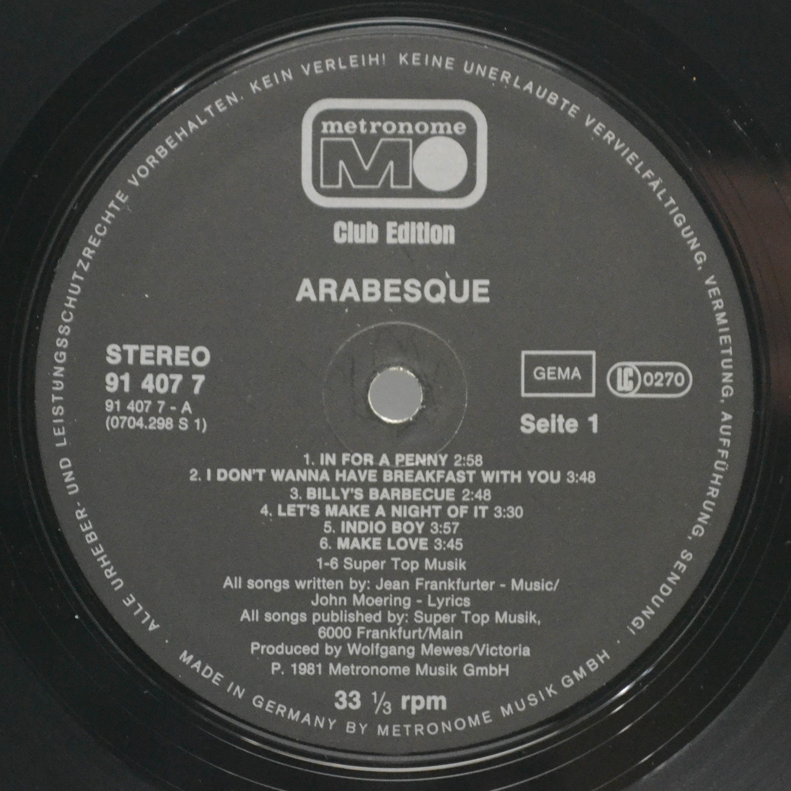 Arabesque — Arabesque (Germany), 1981