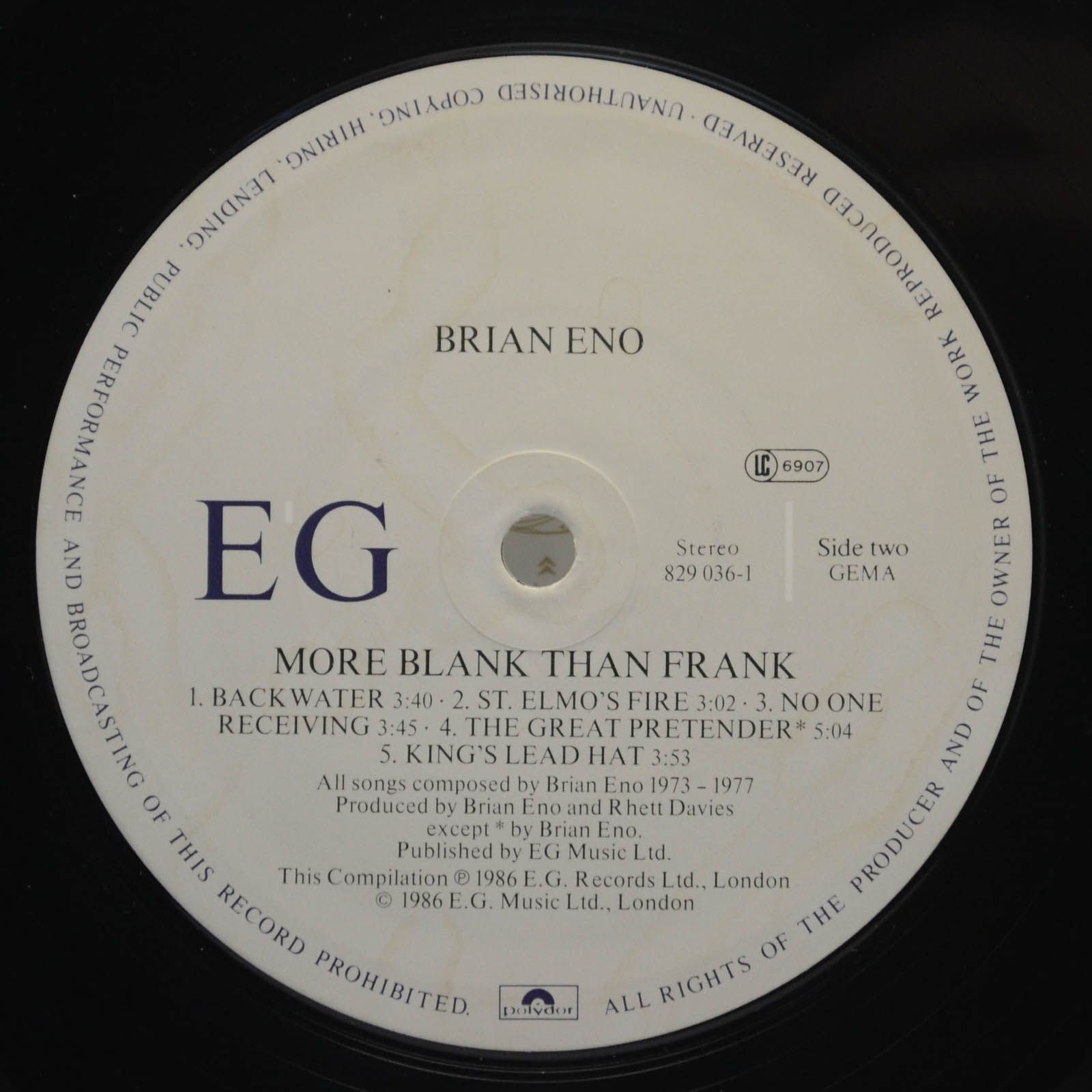 Eno — More Blank Than Frank, 1986
