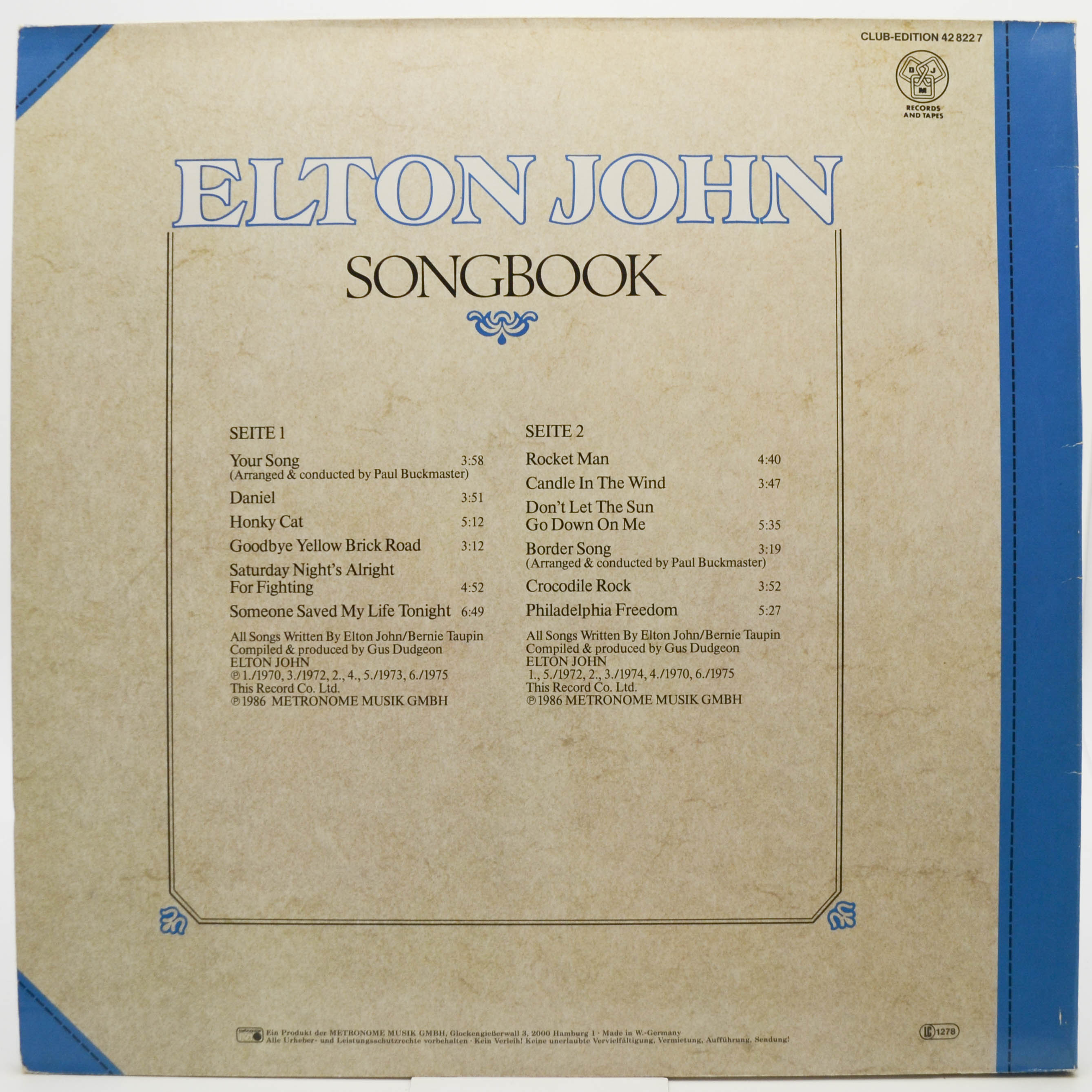 Elton John — Songbook, 1986