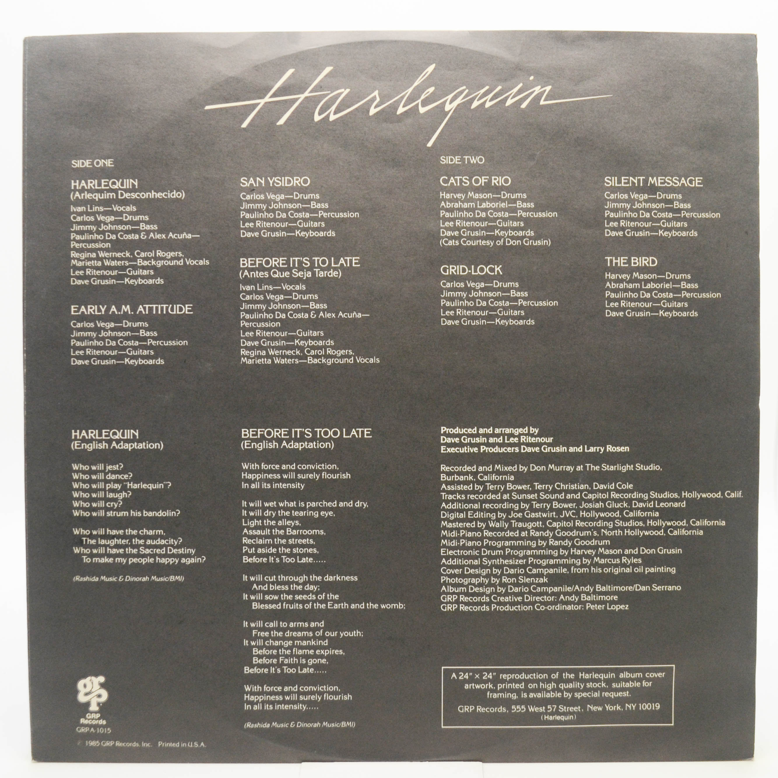 Dave Grusin / Lee Ritenour — Harlequin, 1985