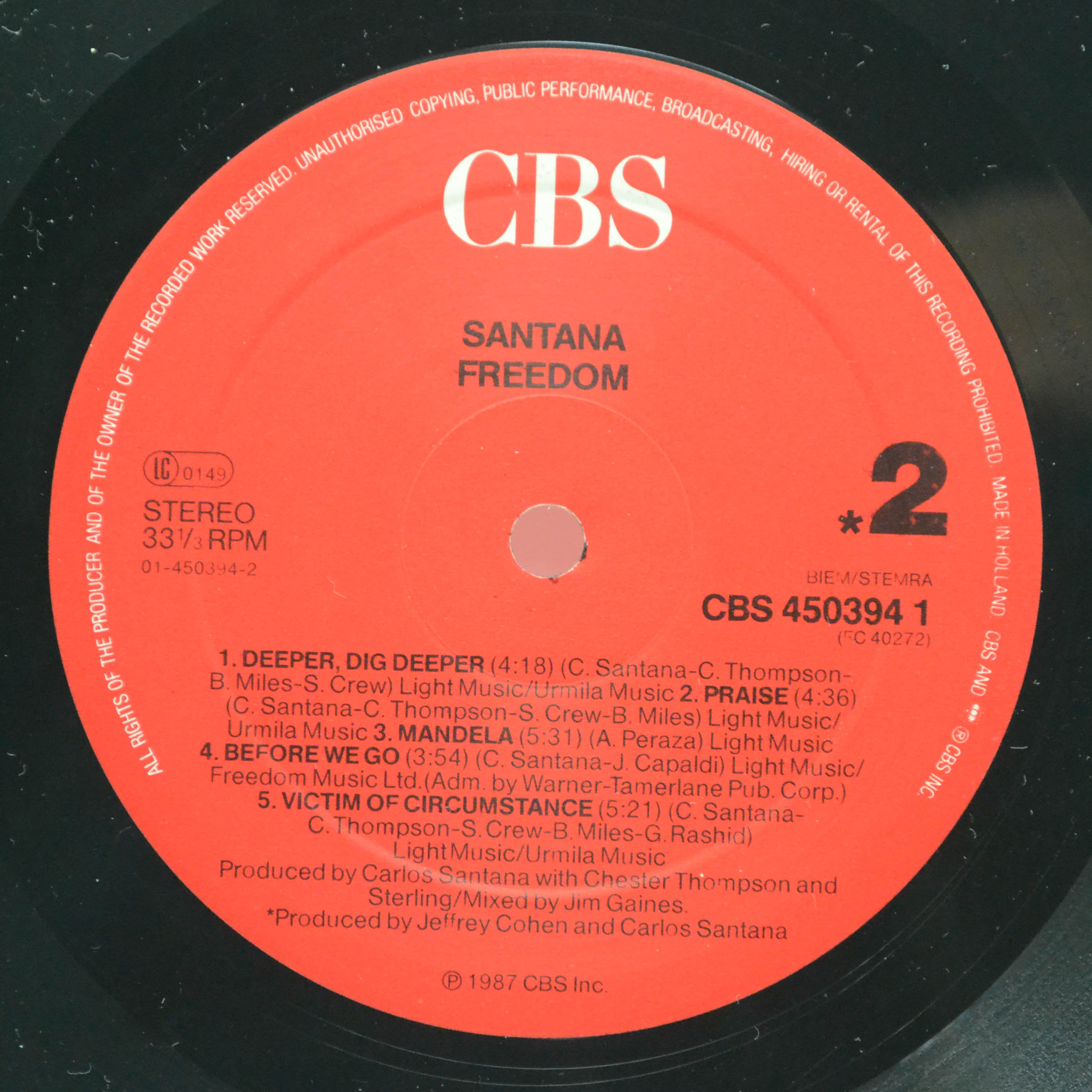 Santana — Freedom, 1987