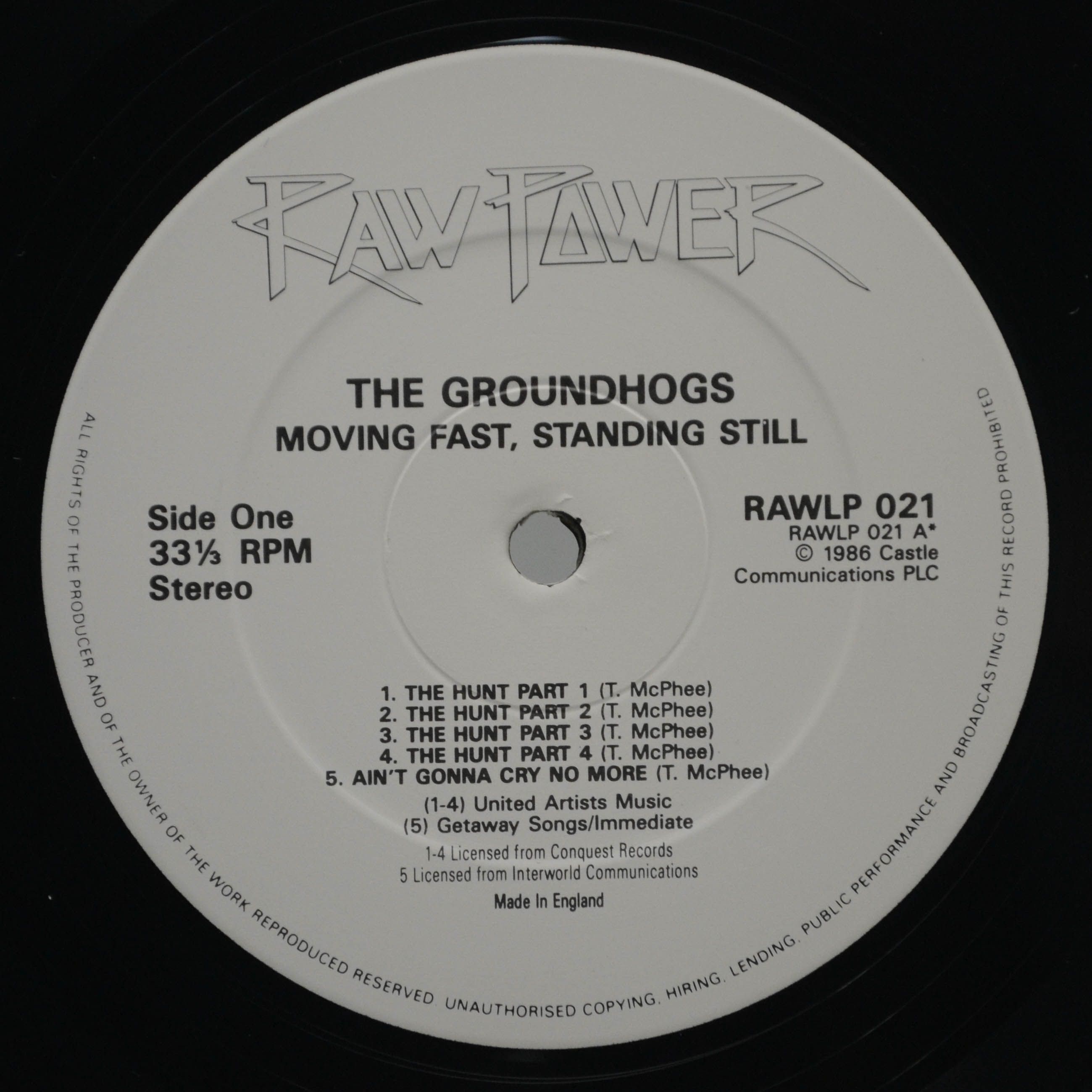 Groundhogs — Moving Fast - Standing Still (2LP, UK), 1986