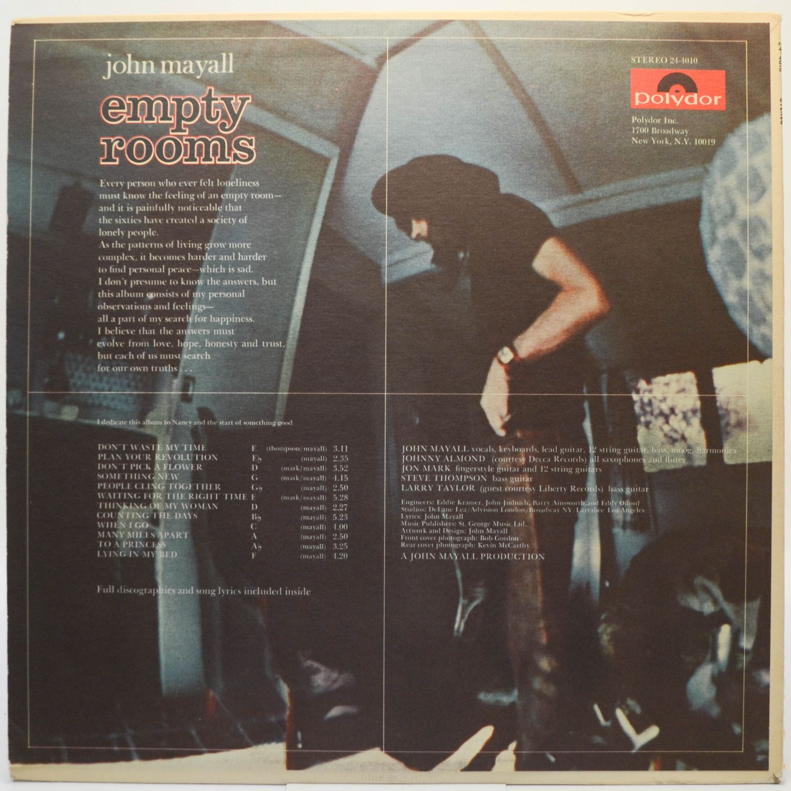 John Mayall — Empty Rooms (USA), 1970