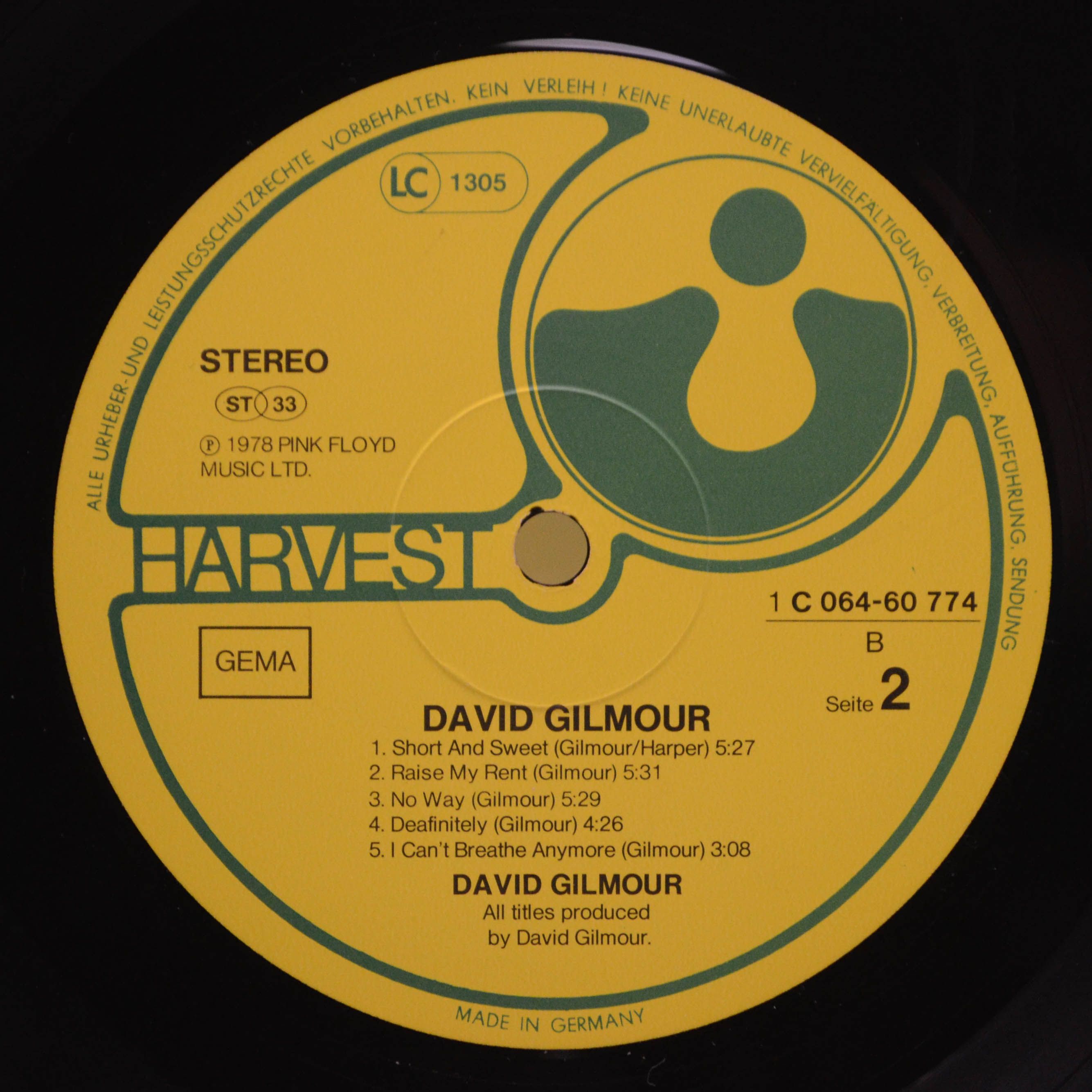 David Gilmour — David Gilmour, 1978