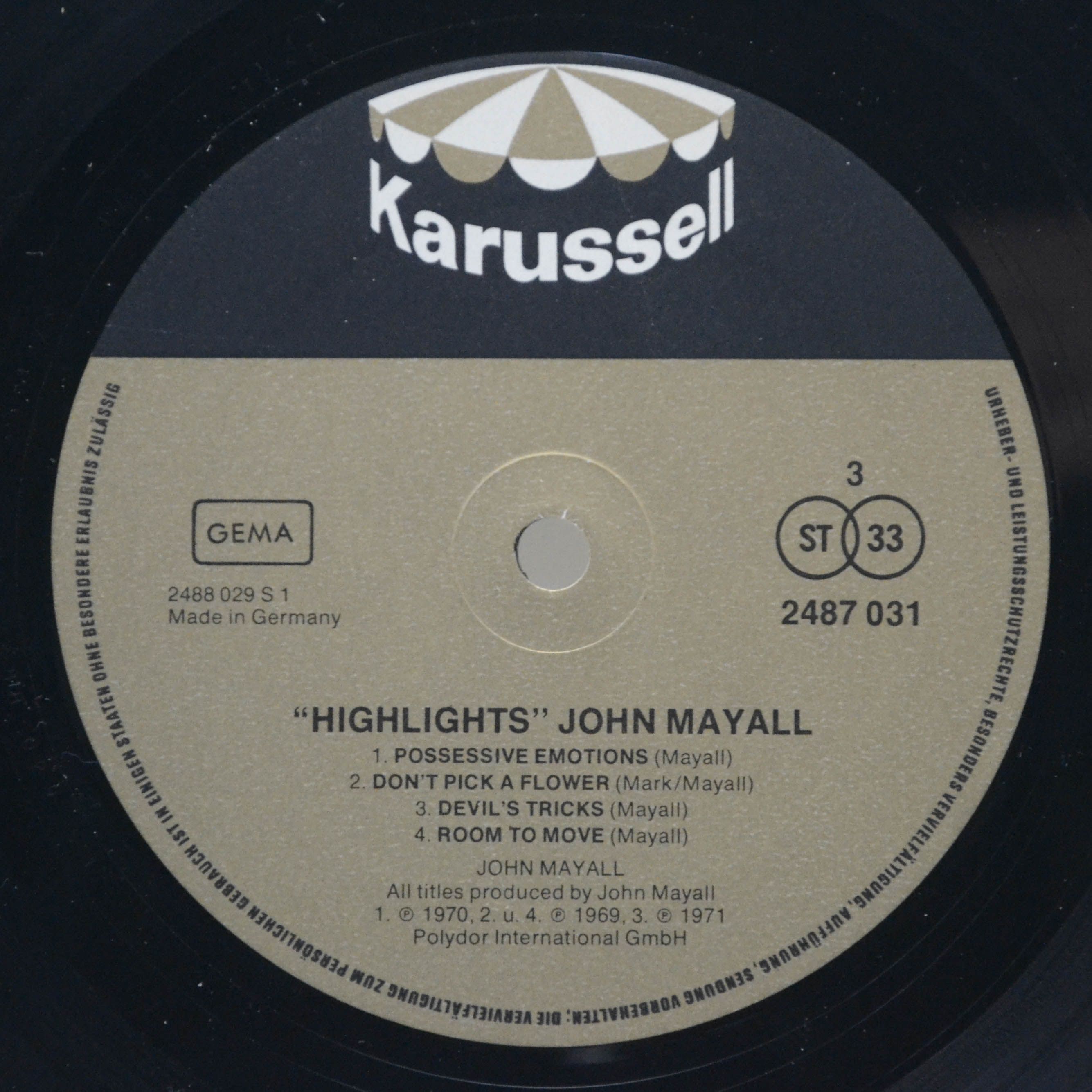 John Mayall — Highlights (2LP), 1971