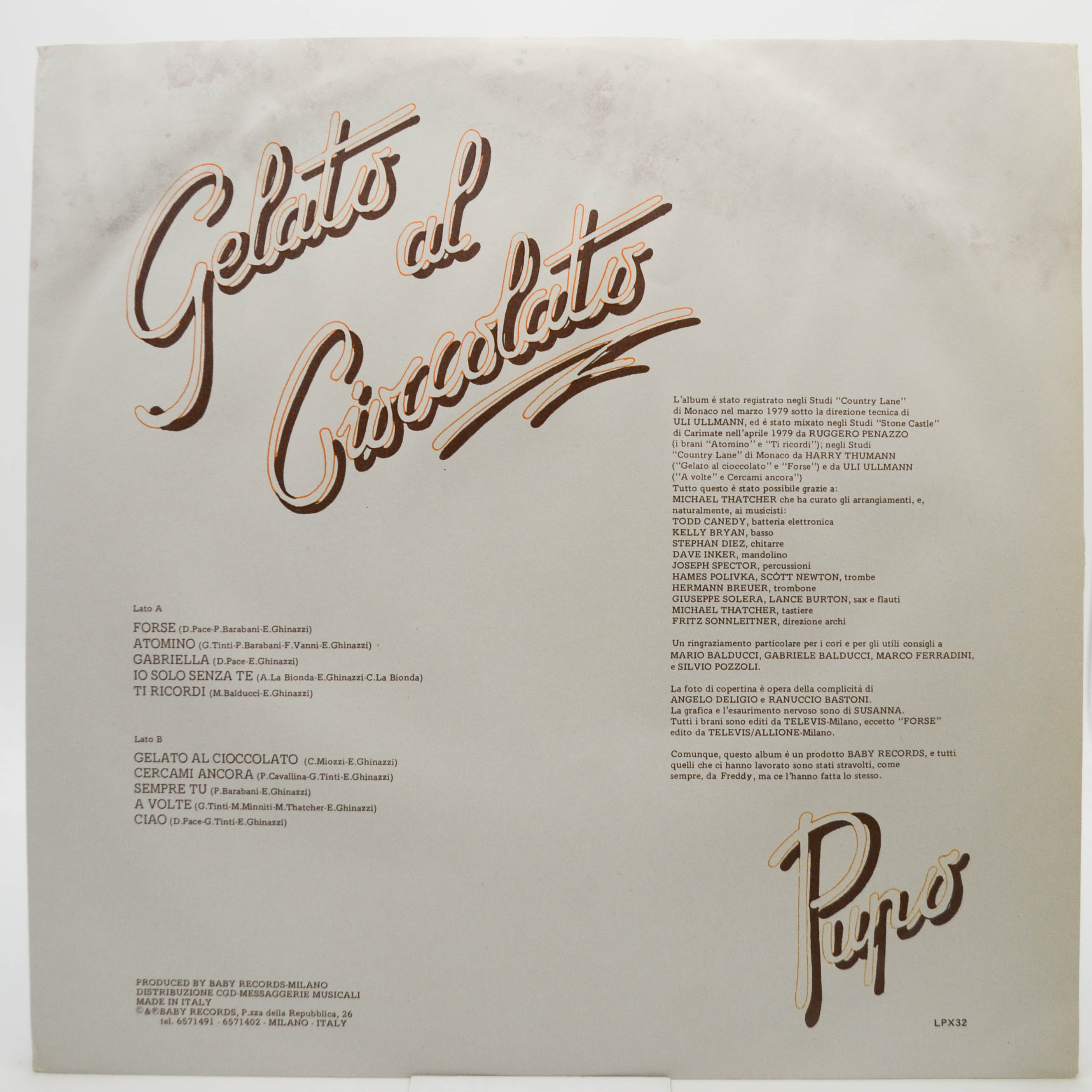 Pupo — Gelato Al Cioccolato (1-st, Italy), 1979