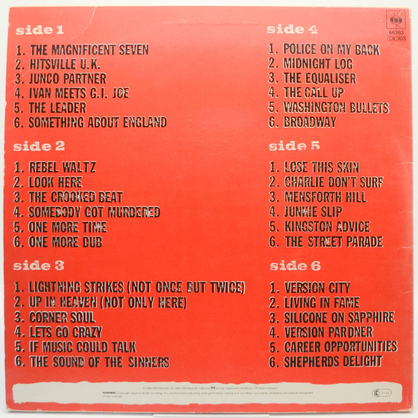 Clash — Sandinista! (3LP), 1980