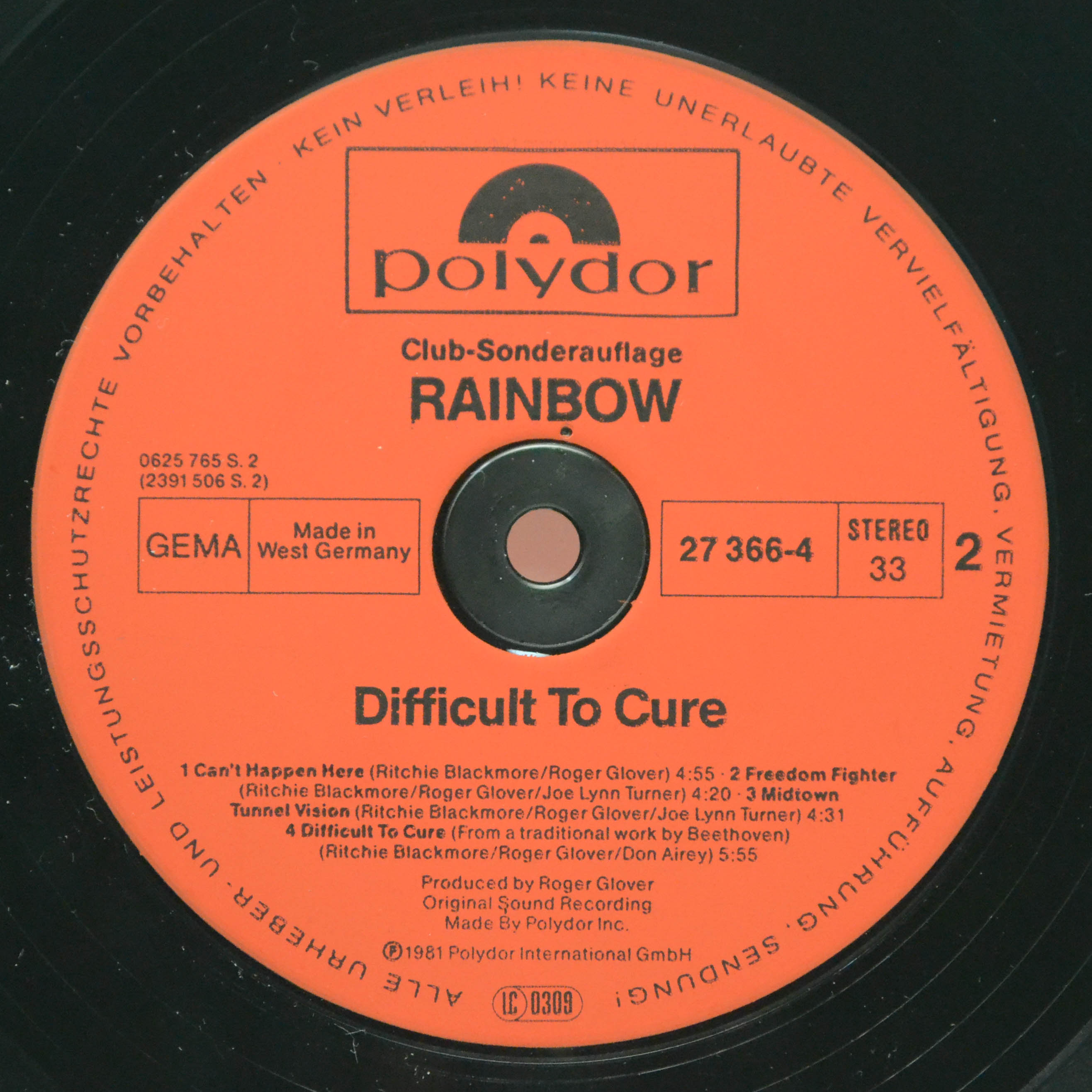Rainbow — Difficult To Cure, 1981