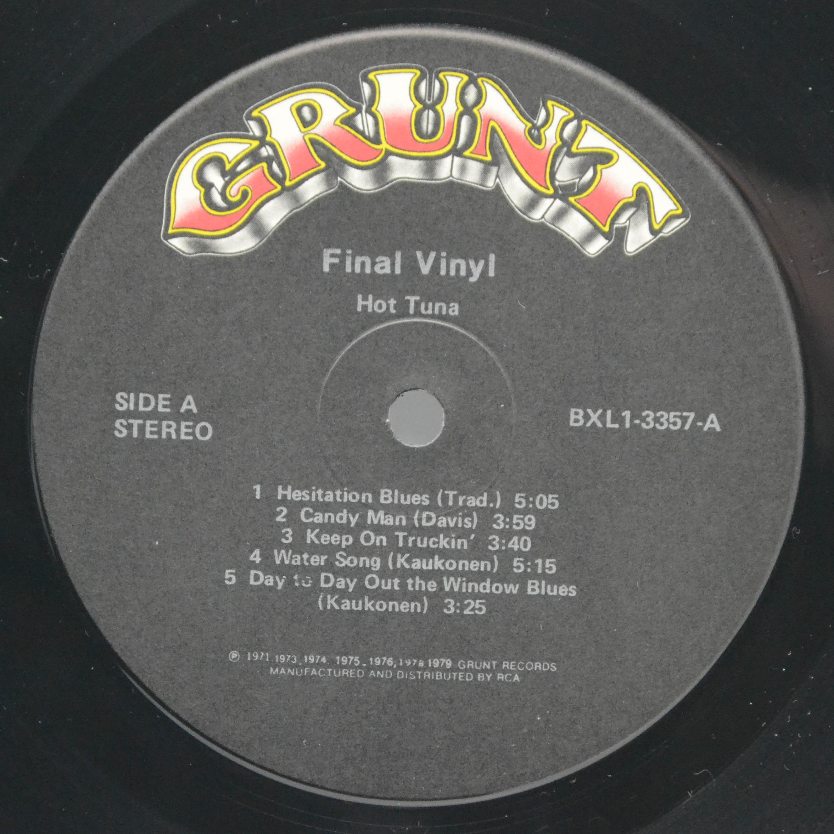 Hot Tuna — Final Vinyl (1-st, USA), 1979