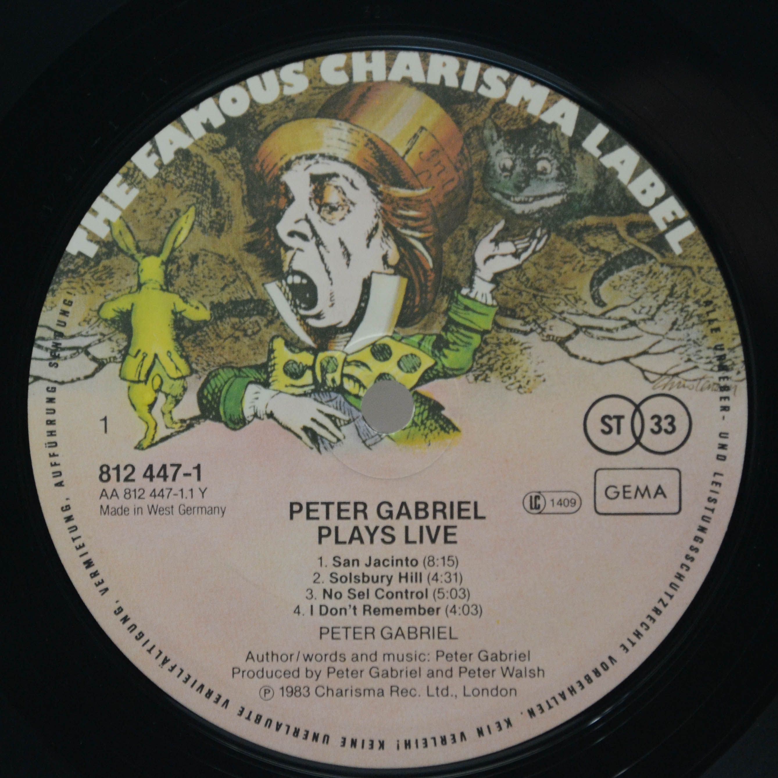 Peter Gabriel — Plays Live (2LP), 1983