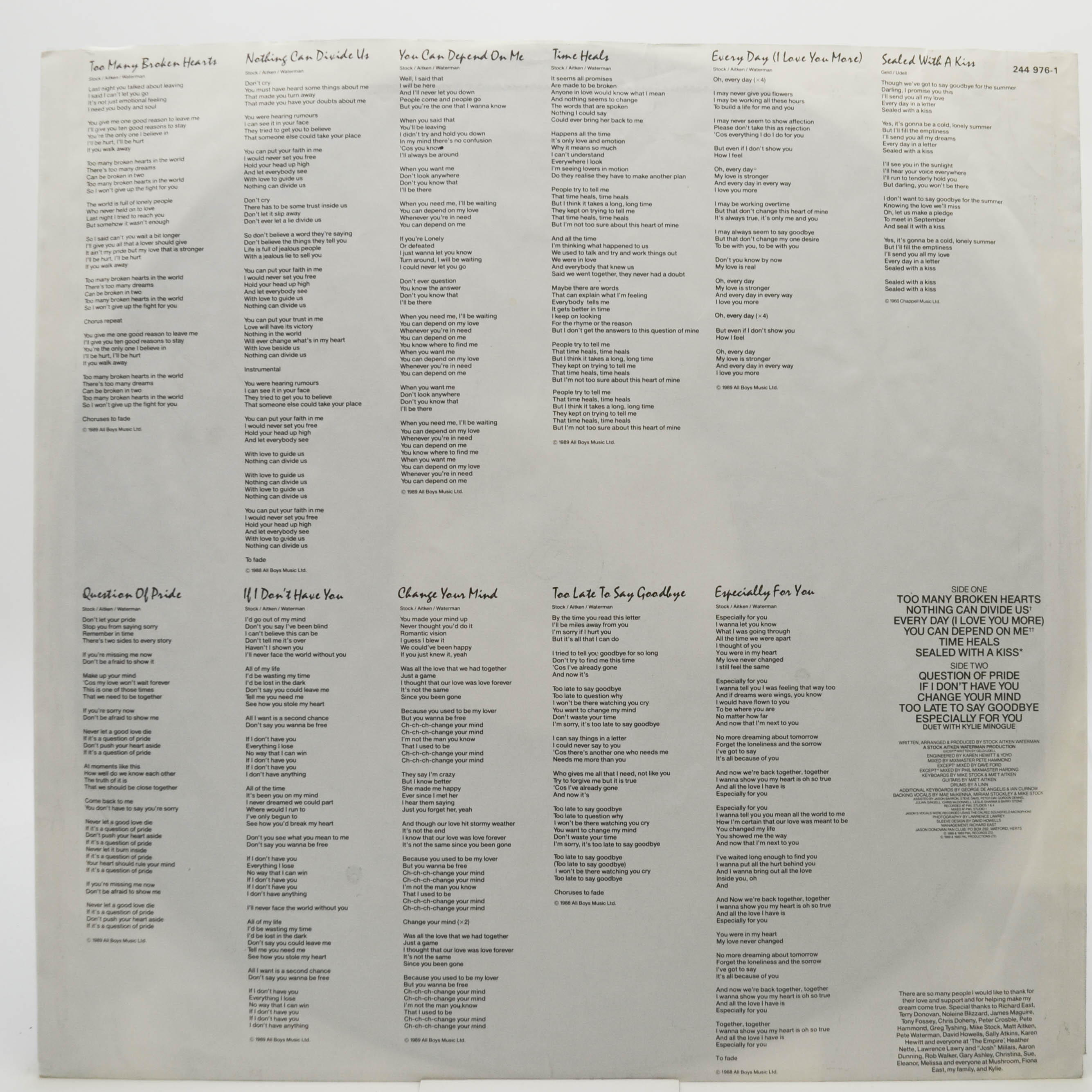 Jason Donovan — Ten Good Reasons, 1989