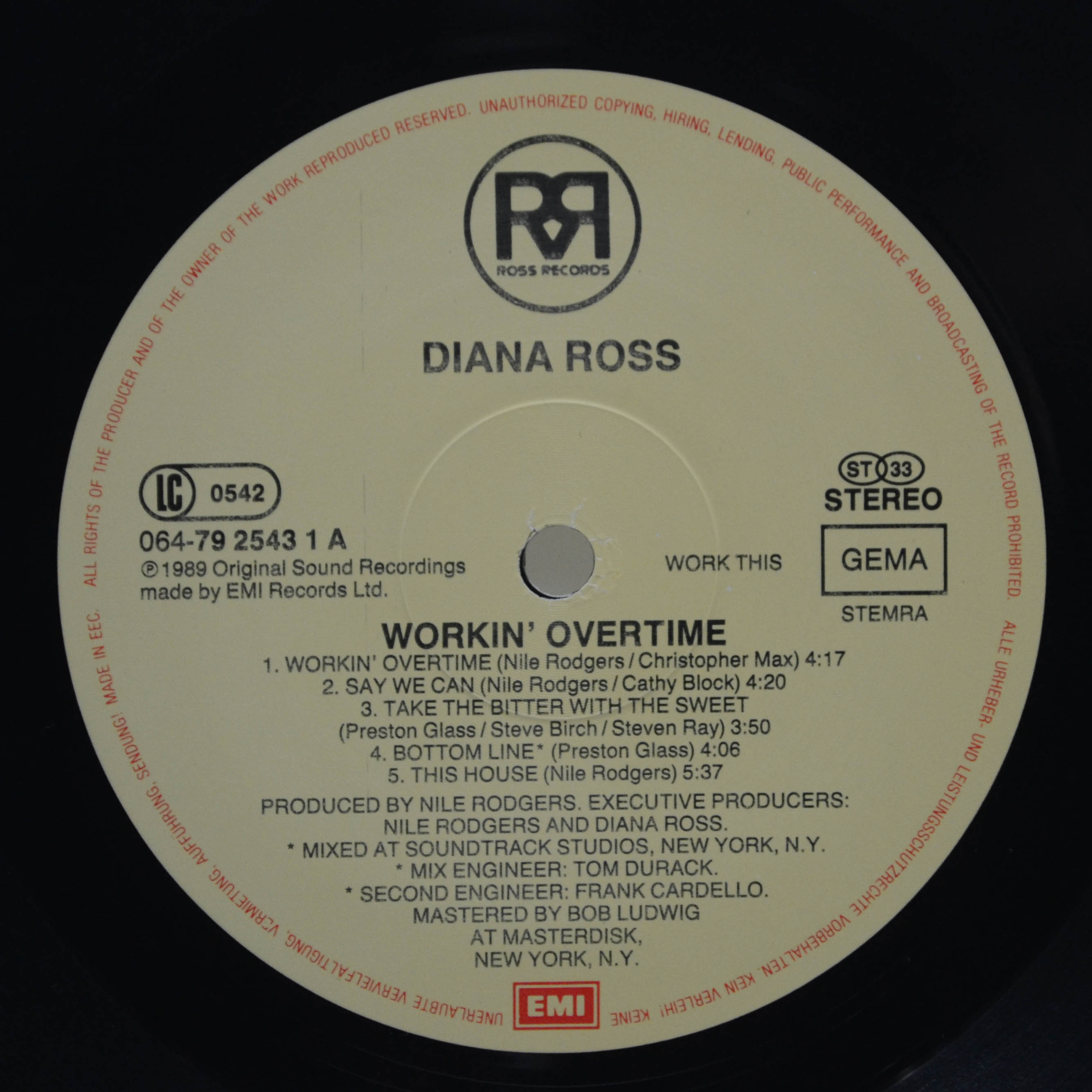Diana — Workin' Overtime, 1989