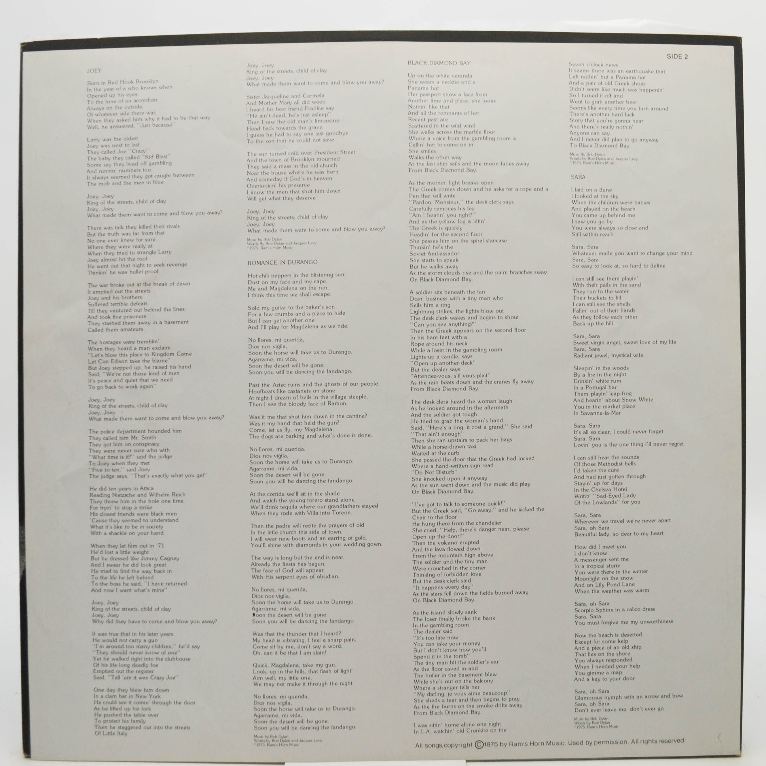 Bob Dylan — Desire, 1976