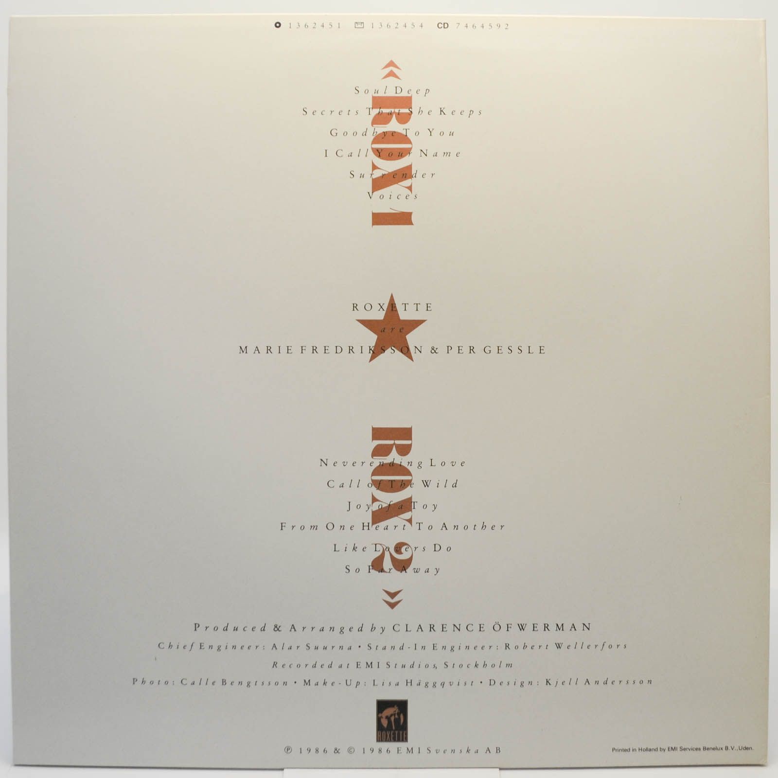 Roxette — Pearls Of Passion, 1986