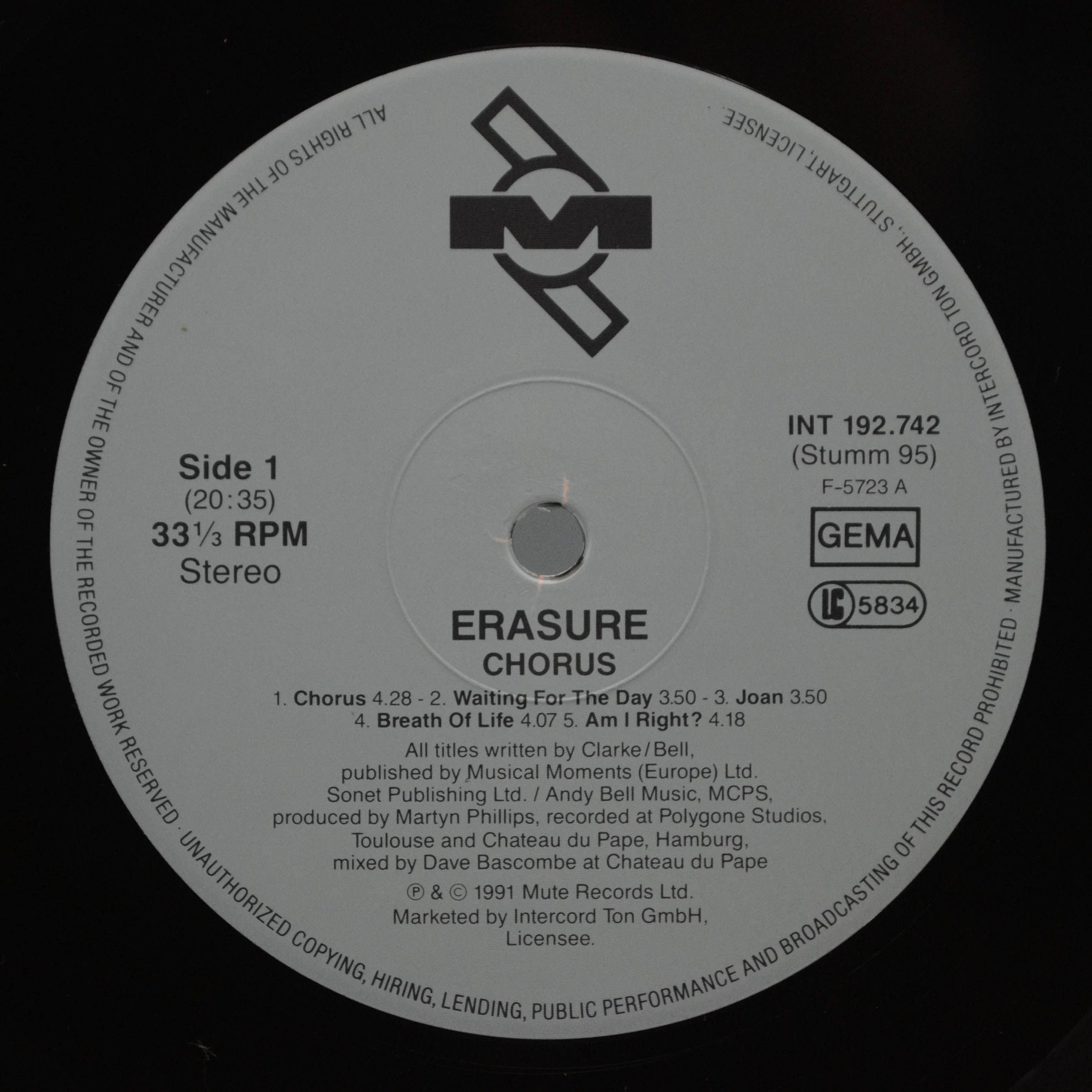 Erasure — Chorus, 1991