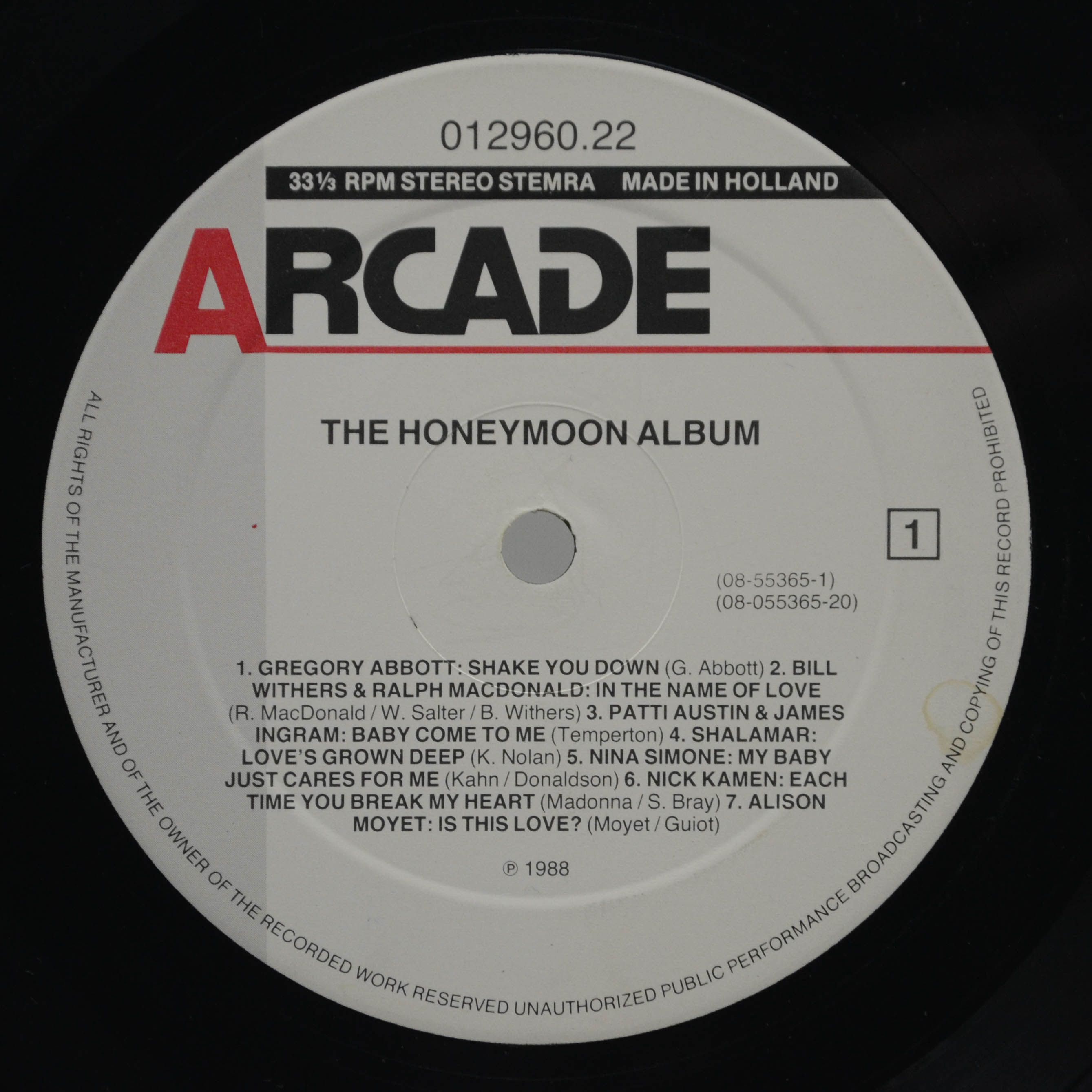 Various — The Honeymoon Album (2LP), 1988