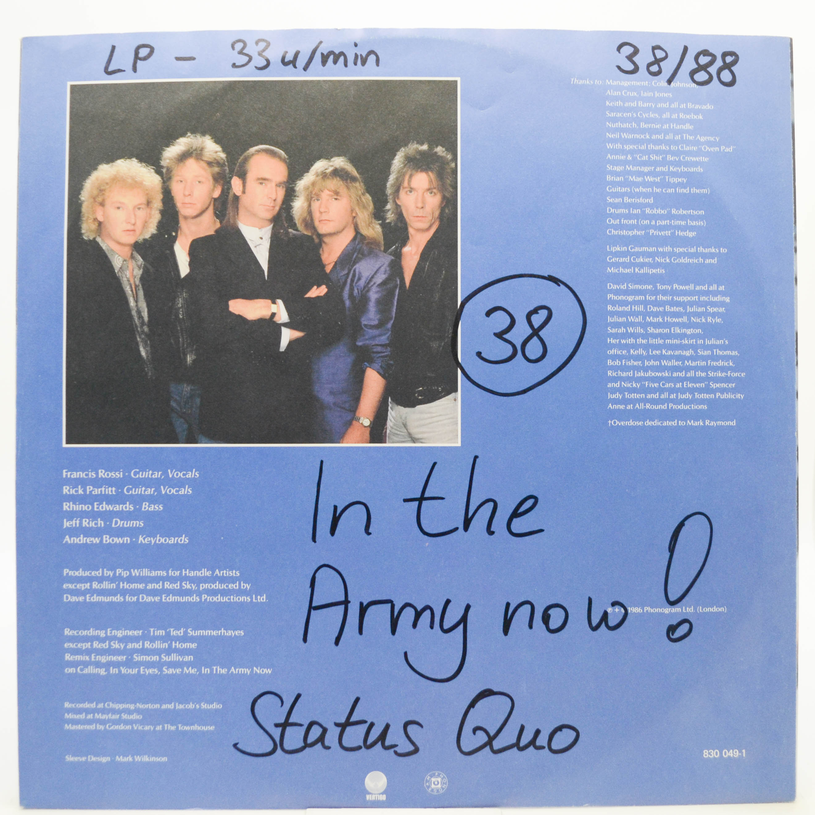 Status Quo — In The Army Now, 1986