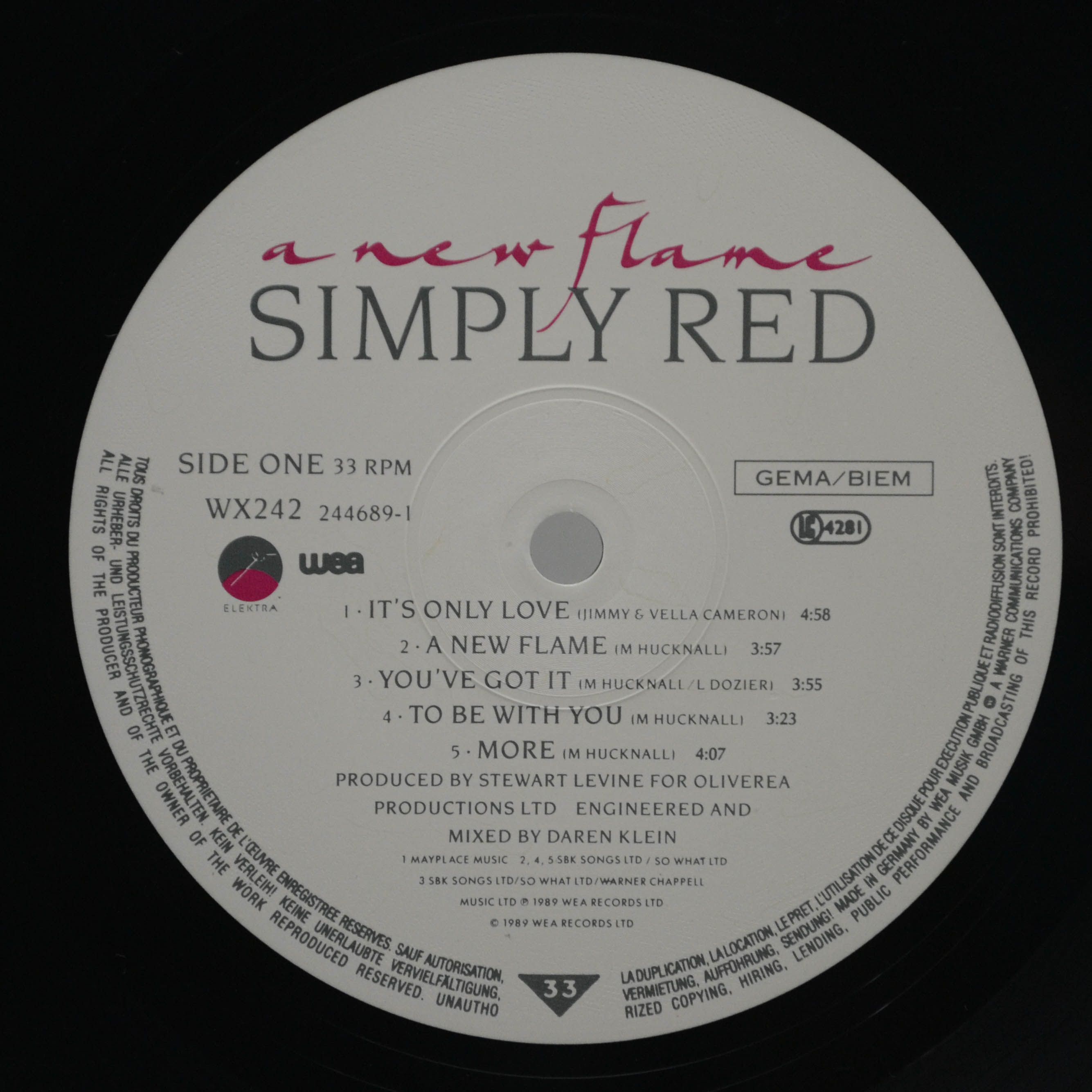 Simply Red — A New Flame, 1989