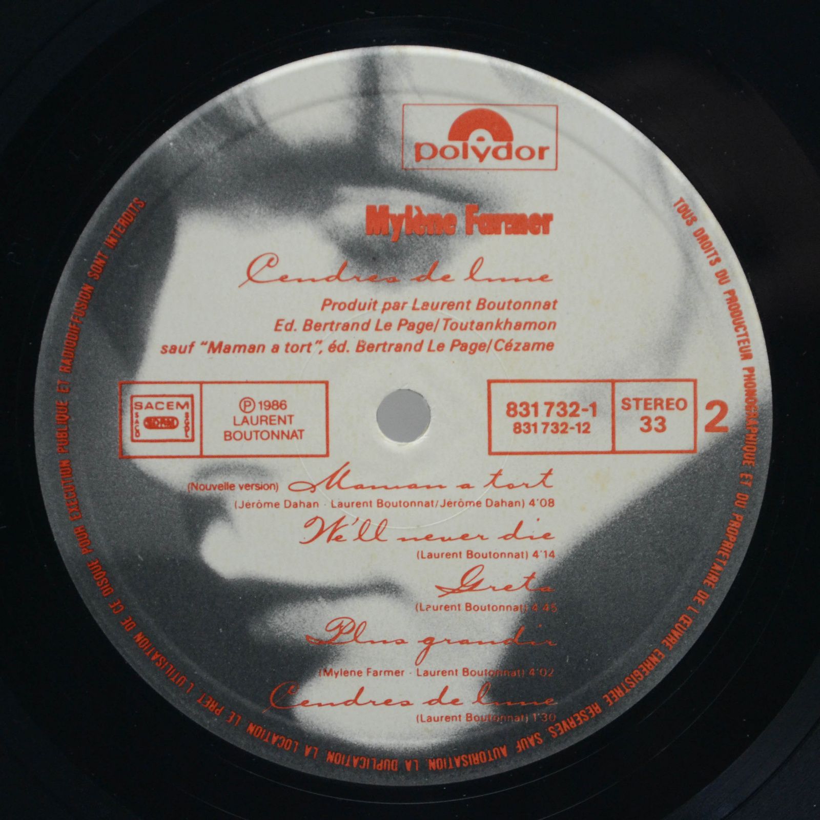 Mylène Farmer — Cendres De Lune (France), 1986