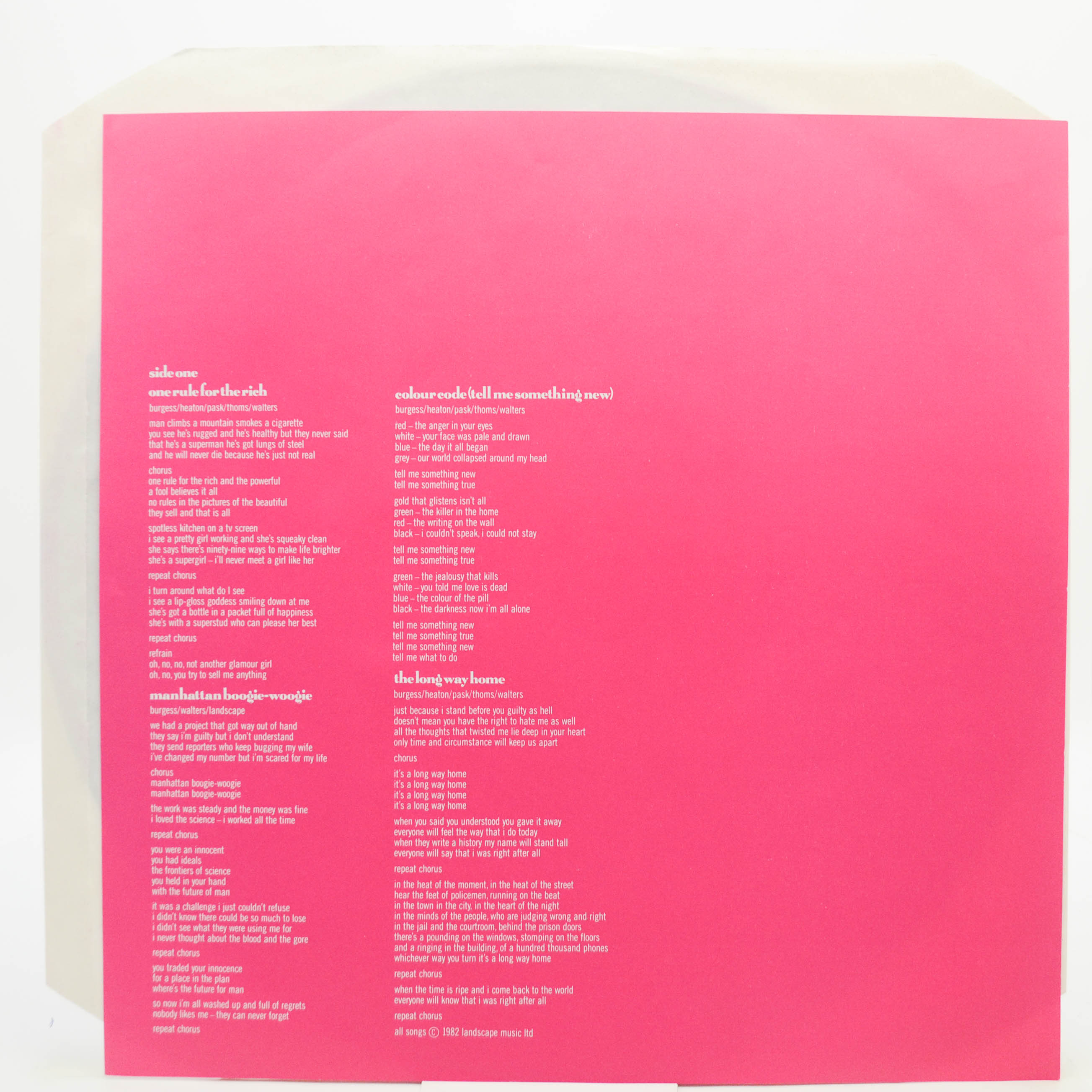 Landscape — Manhattan Boogie-Woogie (1-st, UK), 1982