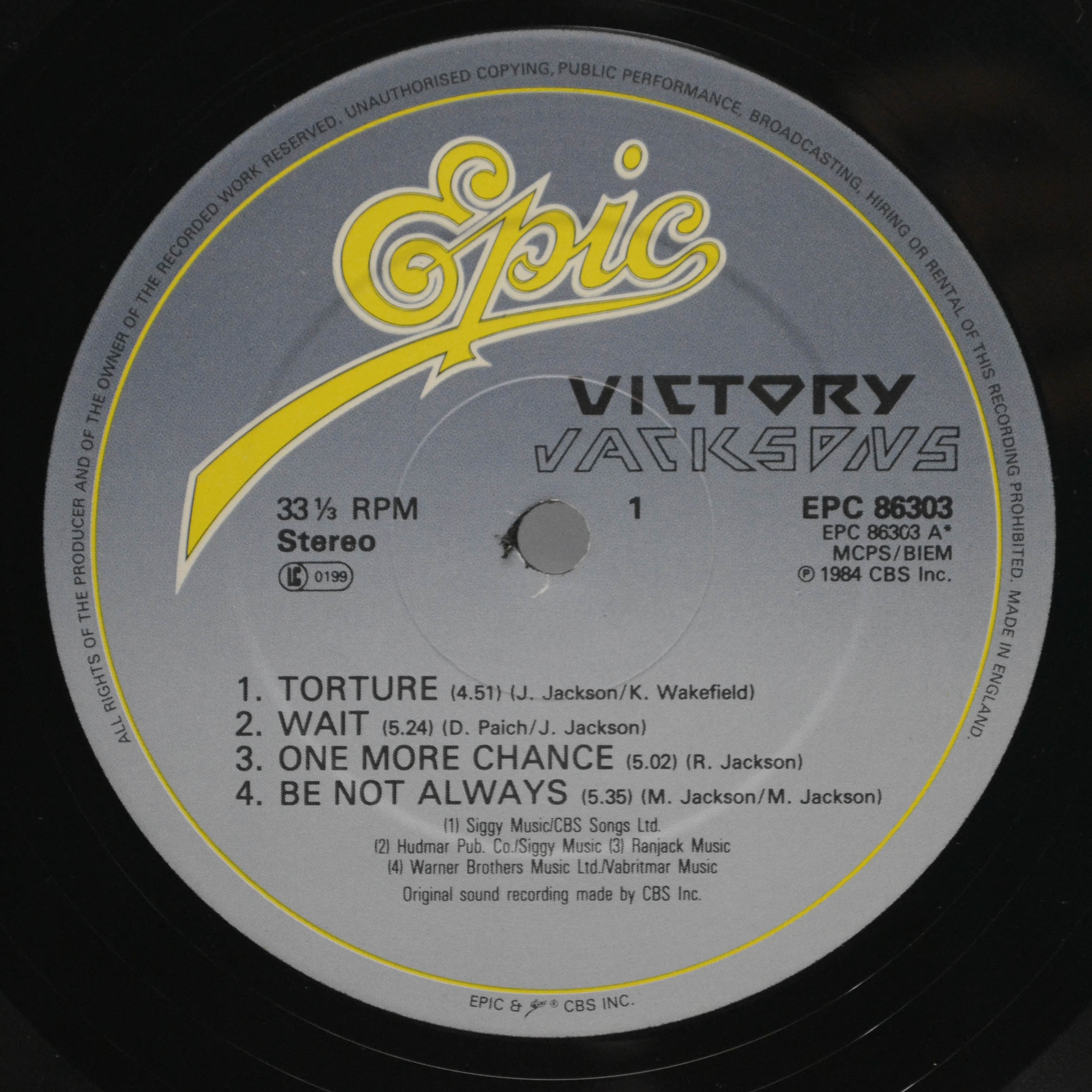 Jacksons — Victory (UK), 1984
