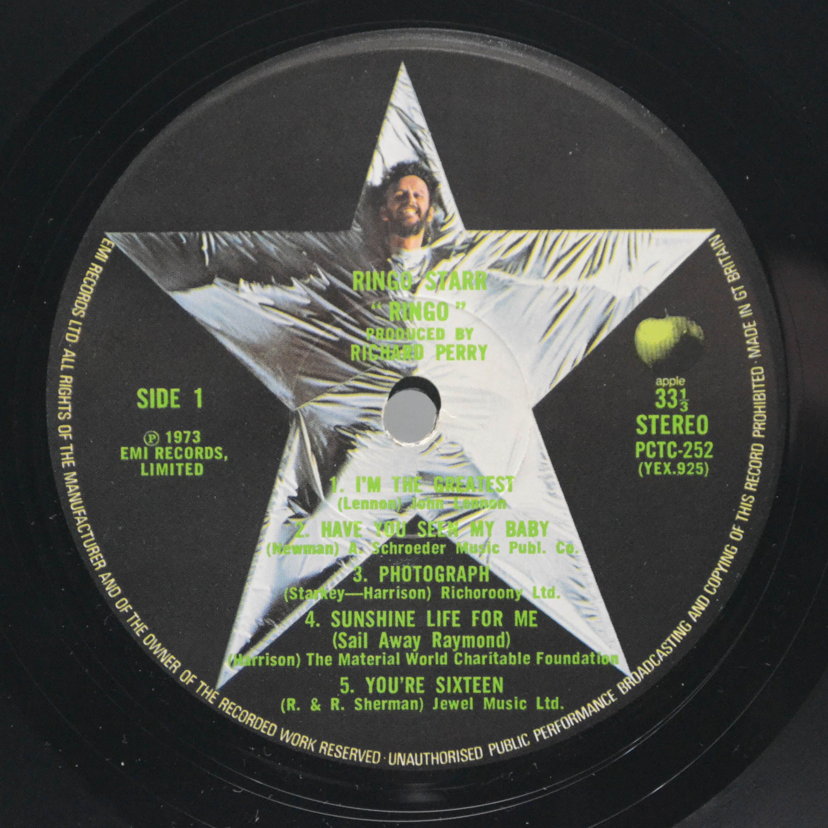 Ringo Starr — Ringo (1-st, UK, booklet), 1973