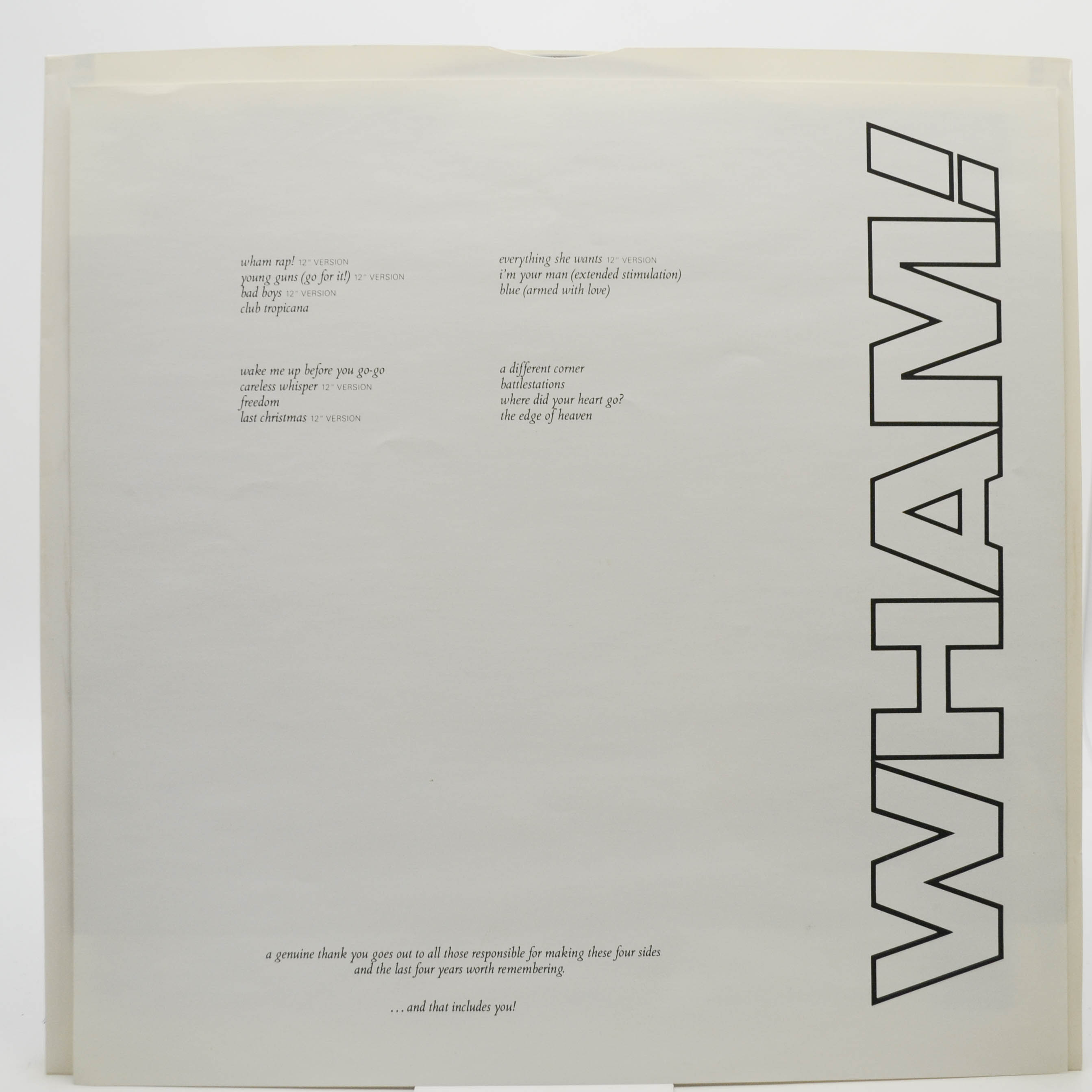 Wham! — The Final (2LP), 1986
