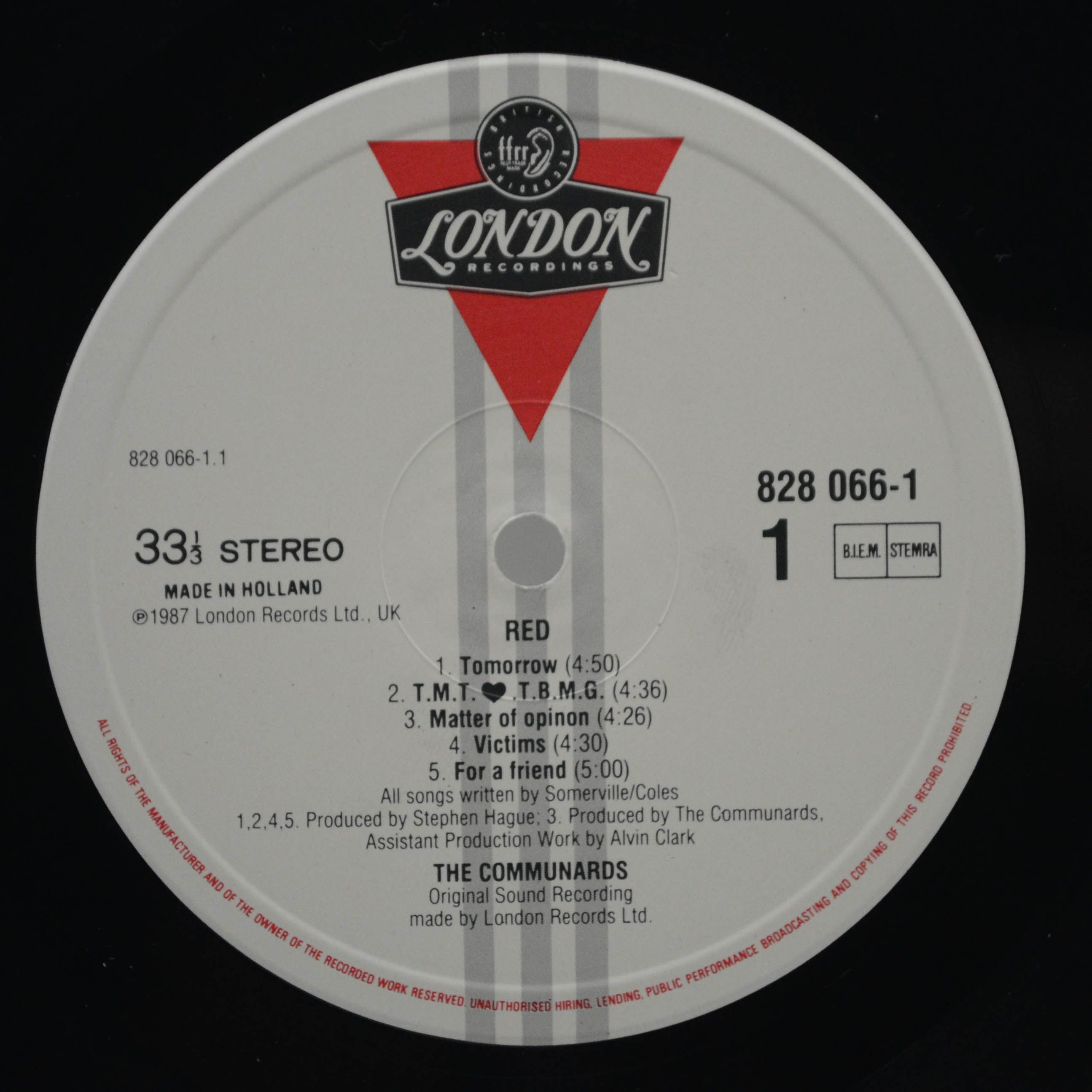 Communards — Red, 1987