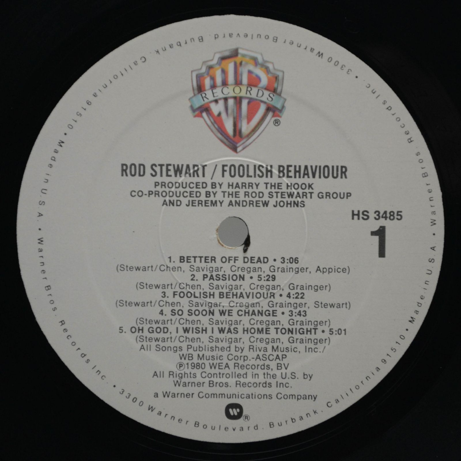 Rod Stewart — Foolish Behaviour (USA, poster), 1980