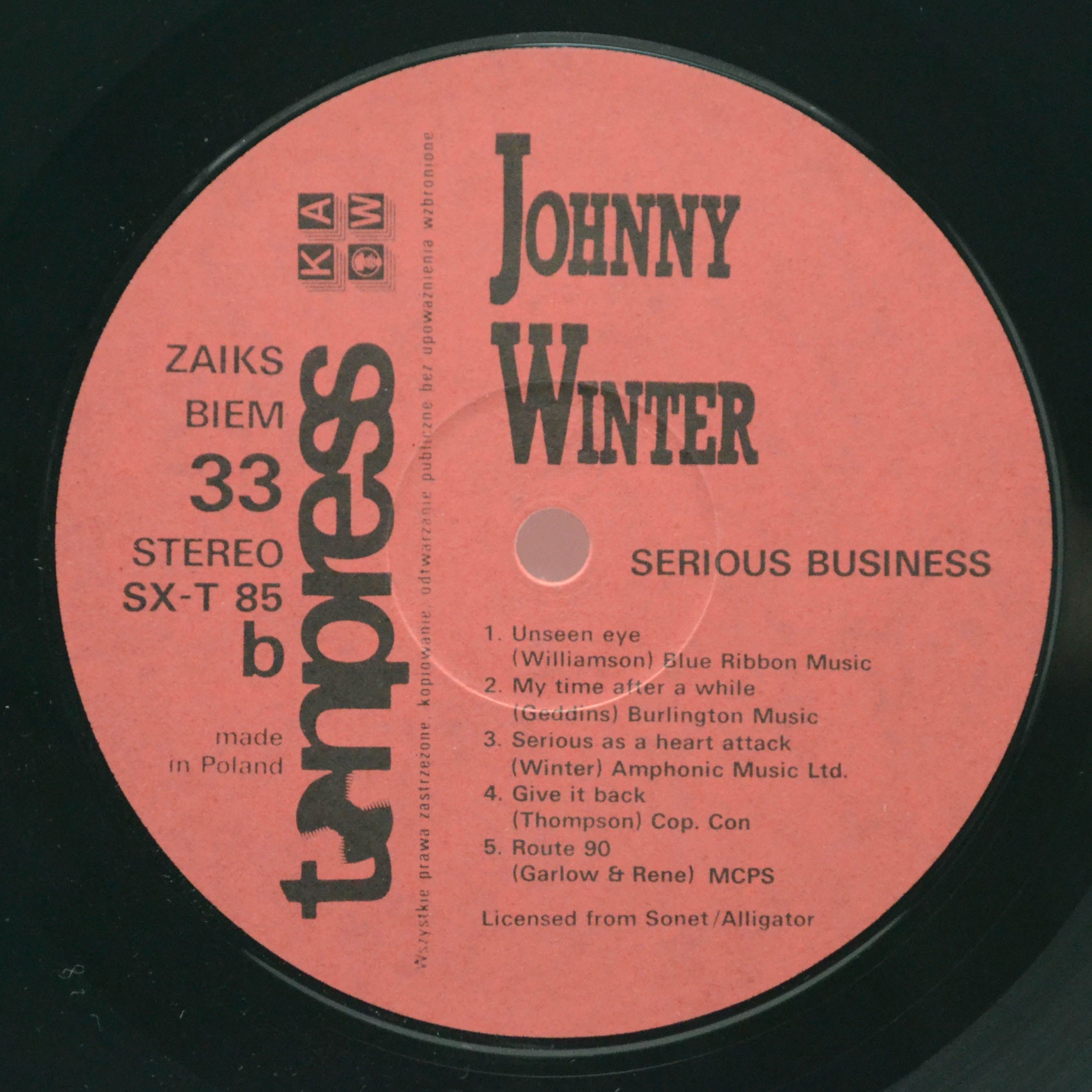 Johnny Winter — Serious Business, 1986