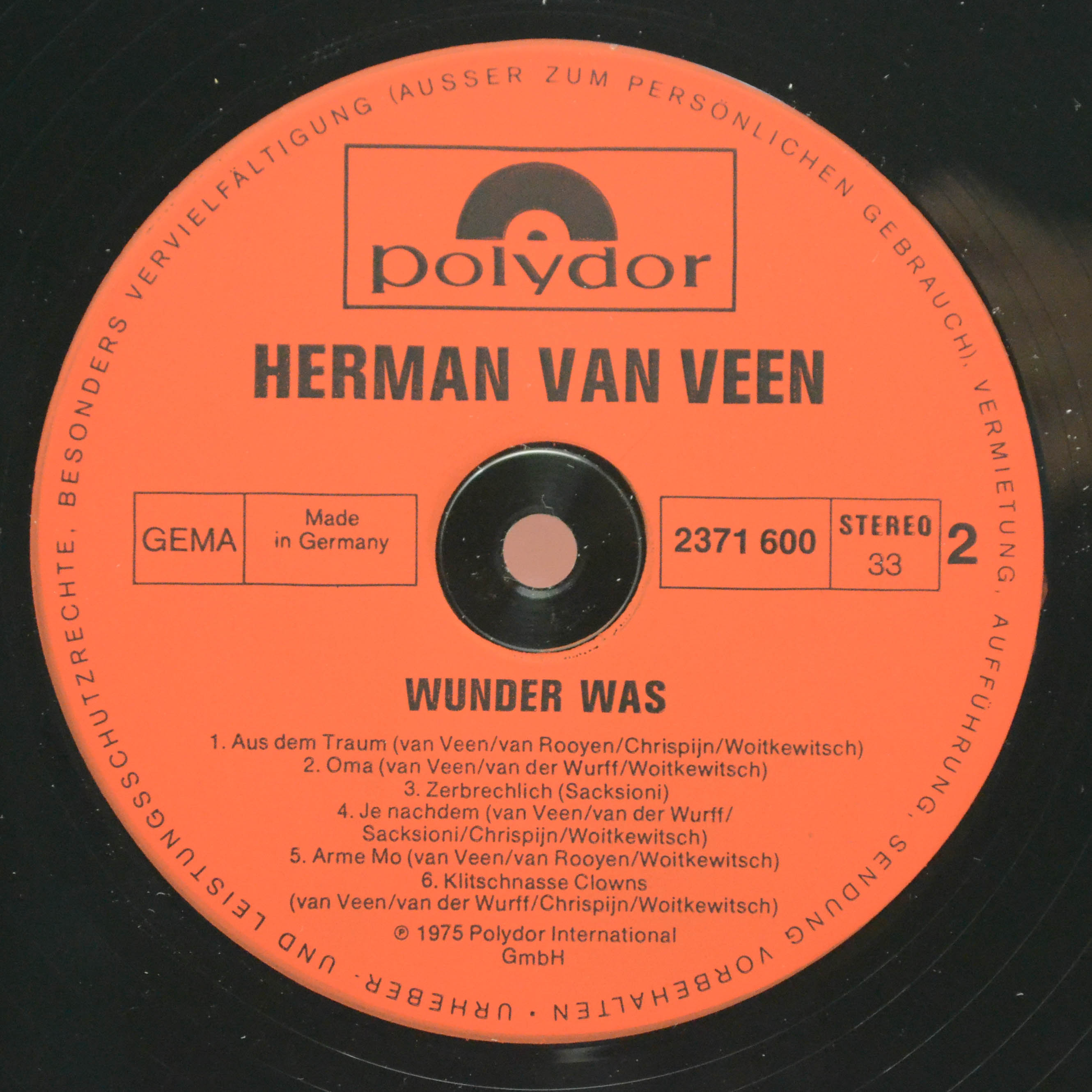 Herman Van Veen — Wunder Was, 1975